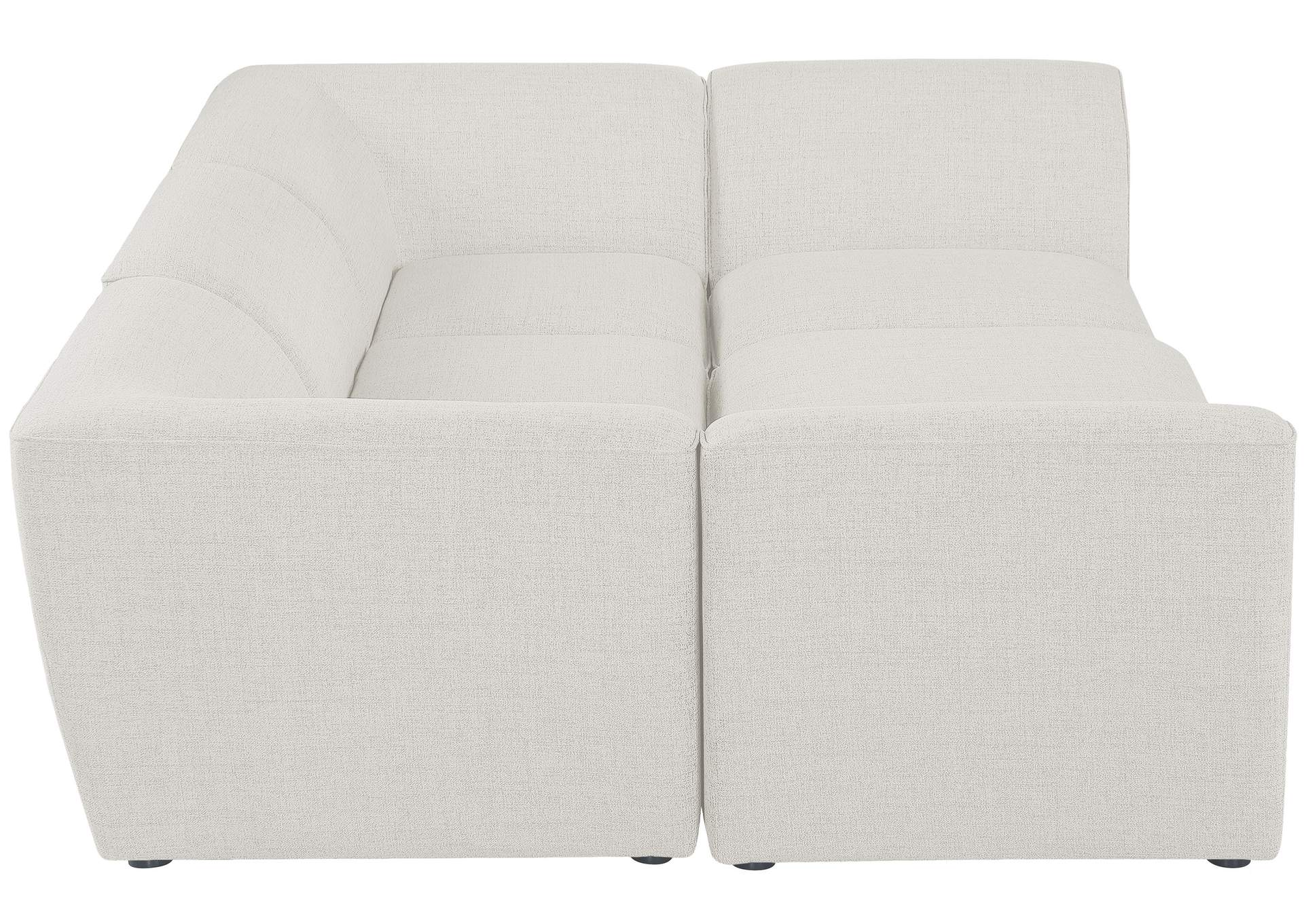 Miramar Cream Durable Linen Textured Modular Sectional,Meridian Furniture