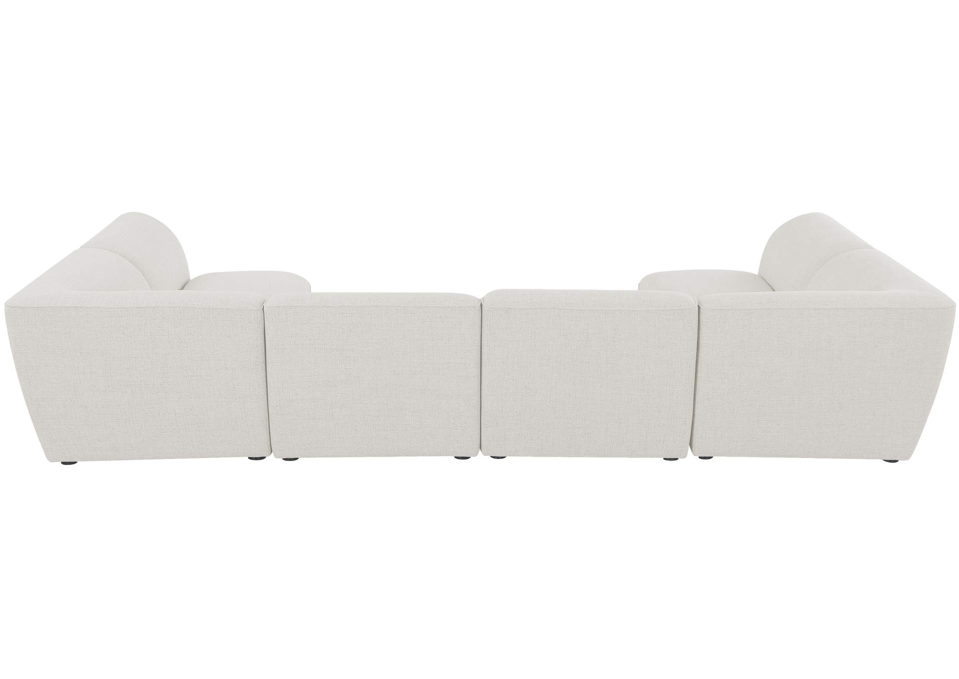 Miramar Cream Durable Linen Textured Modular Sectional,Meridian Furniture