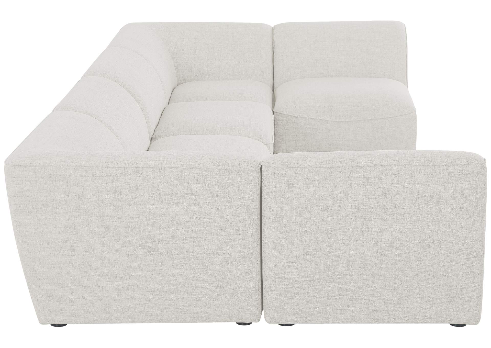 Miramar Cream Durable Linen Textured Modular Sectional,Meridian Furniture