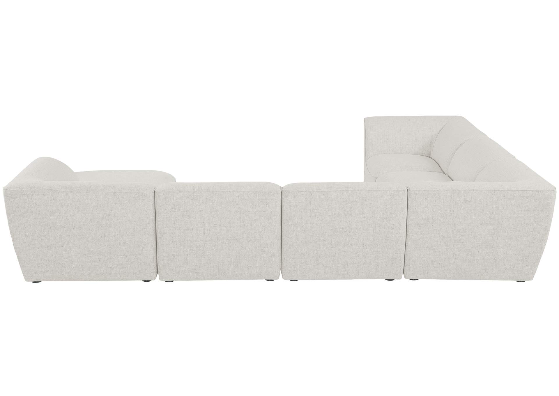 Miramar Cream Durable Linen Textured Modular Sectional,Meridian Furniture