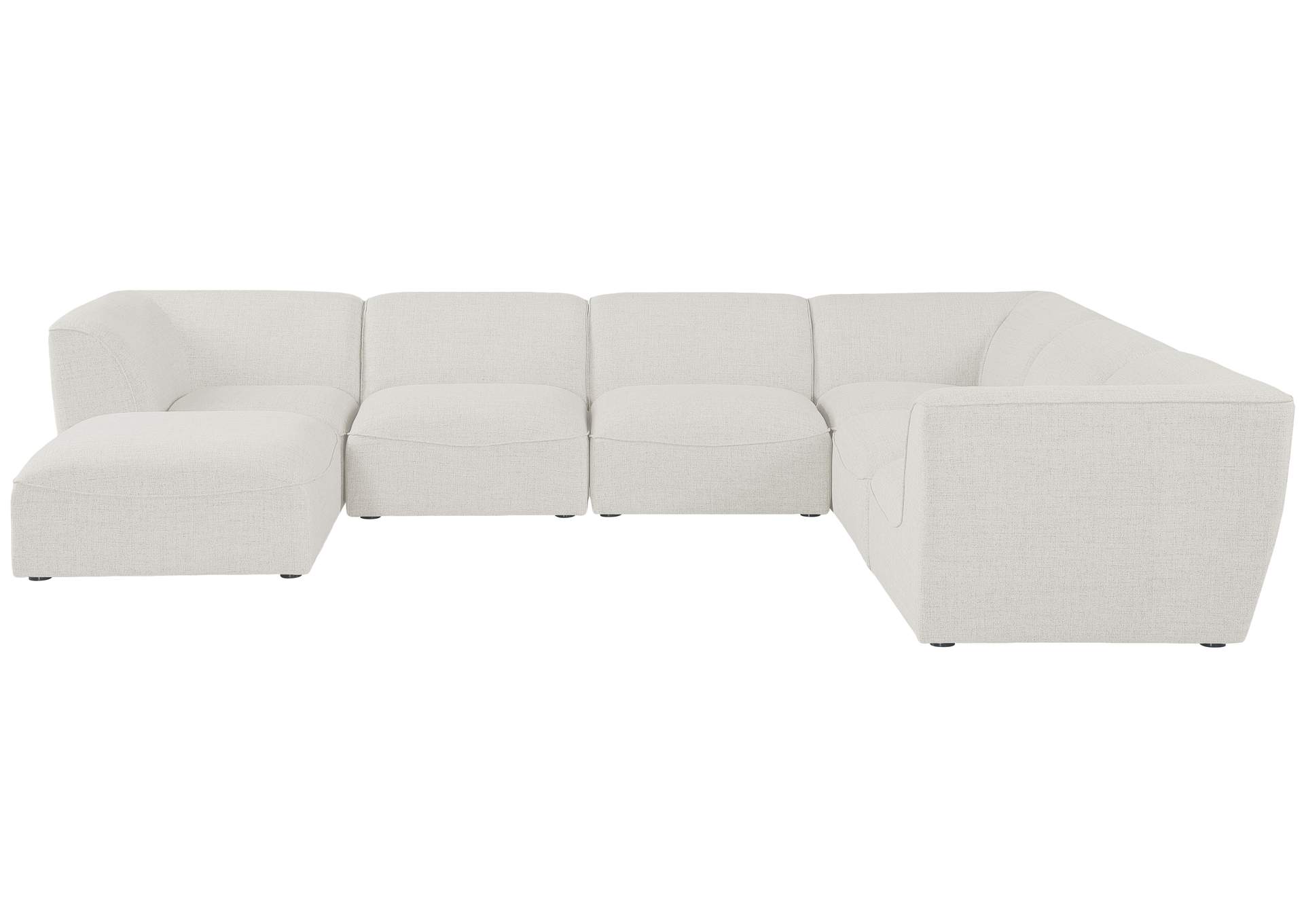 Miramar Cream Durable Linen Textured Modular Sectional,Meridian Furniture