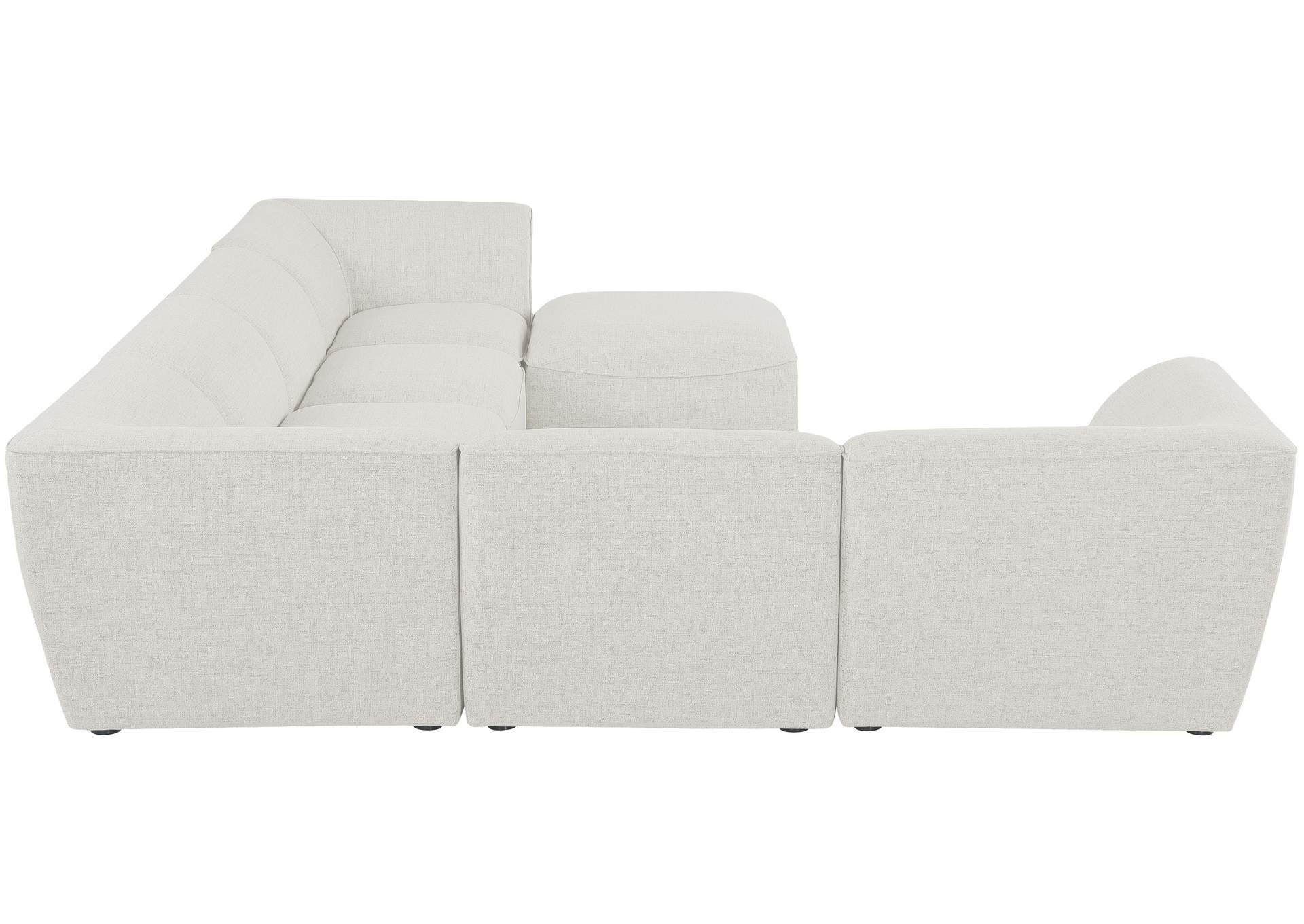 Miramar Cream Durable Linen Textured Modular Sectional,Meridian Furniture