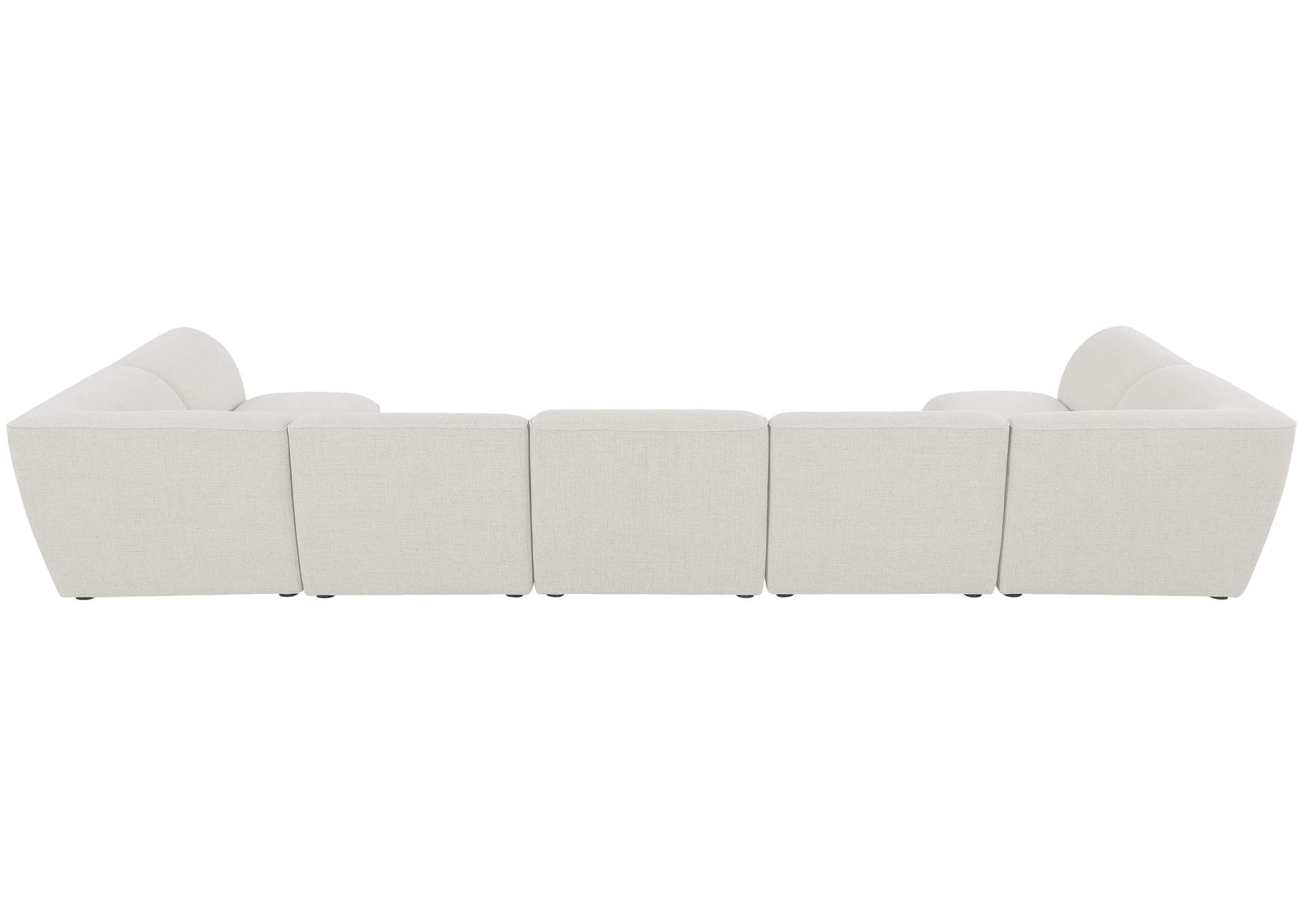 Miramar Cream Durable Linen Textured Modular Sectional,Meridian Furniture