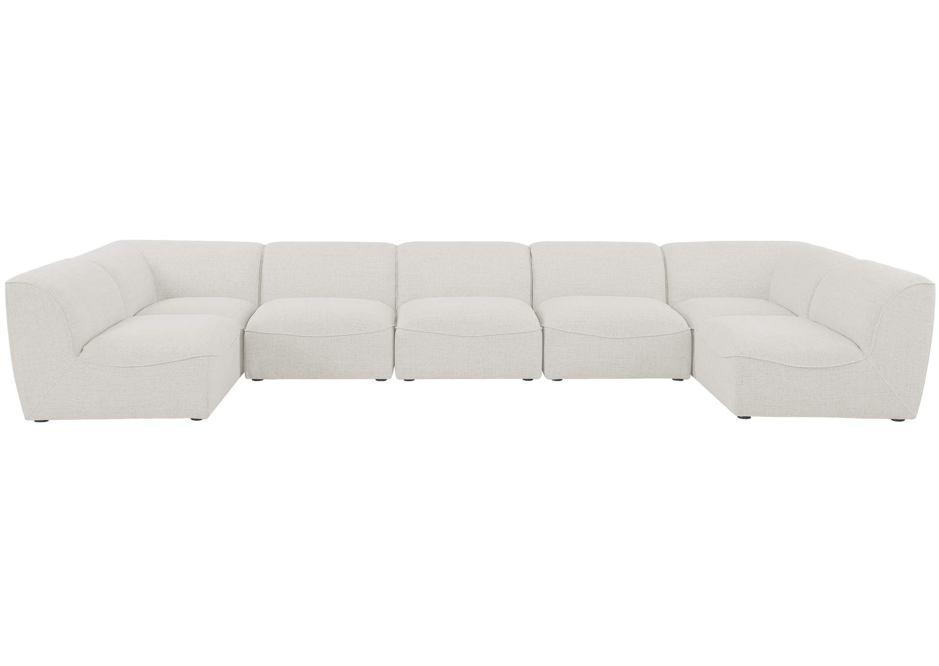 Miramar Cream Durable Linen Textured Modular Sectional,Meridian Furniture