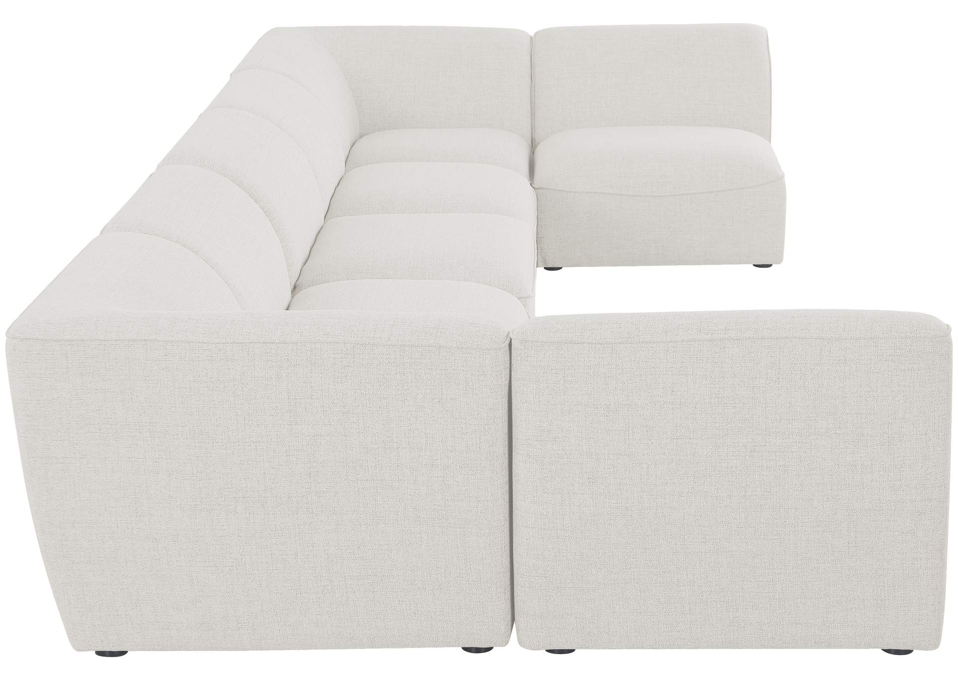 Miramar Cream Durable Linen Textured Modular Sectional,Meridian Furniture