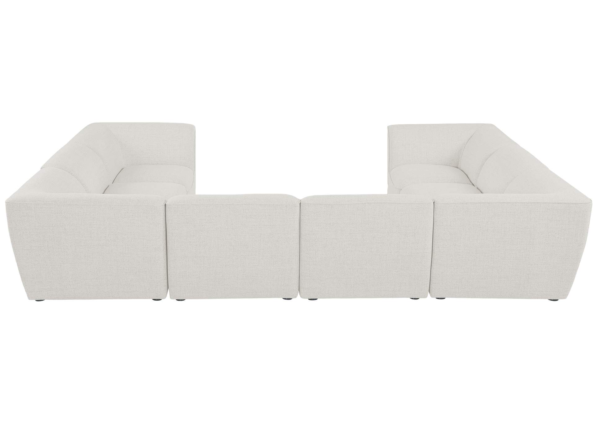 Miramar Cream Durable Linen Textured Modular Sectional,Meridian Furniture