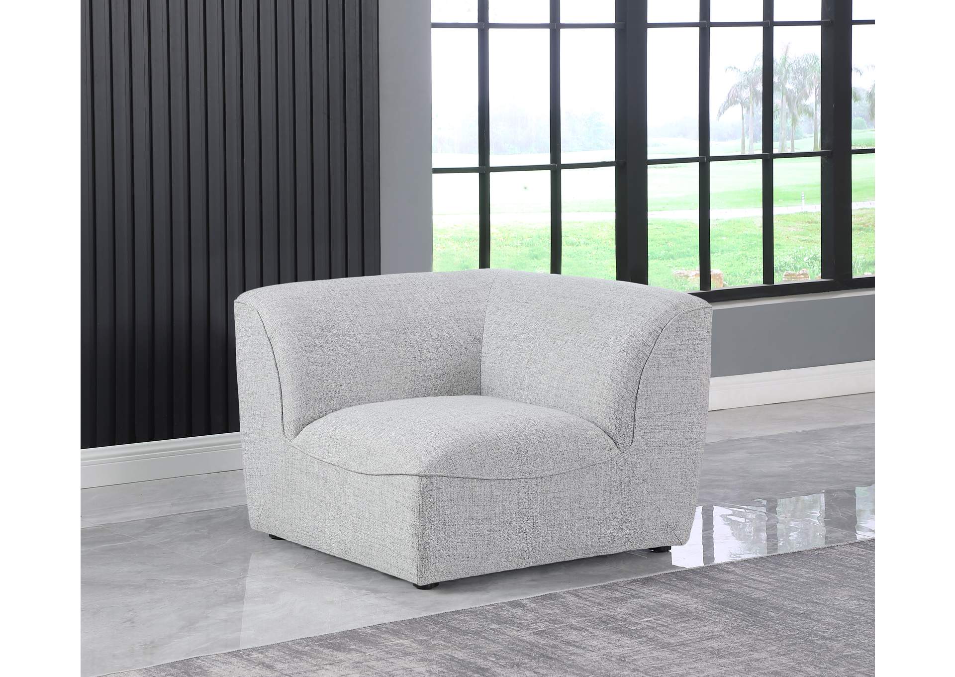 Miramar Grey Durable Linen Corner,Meridian Furniture