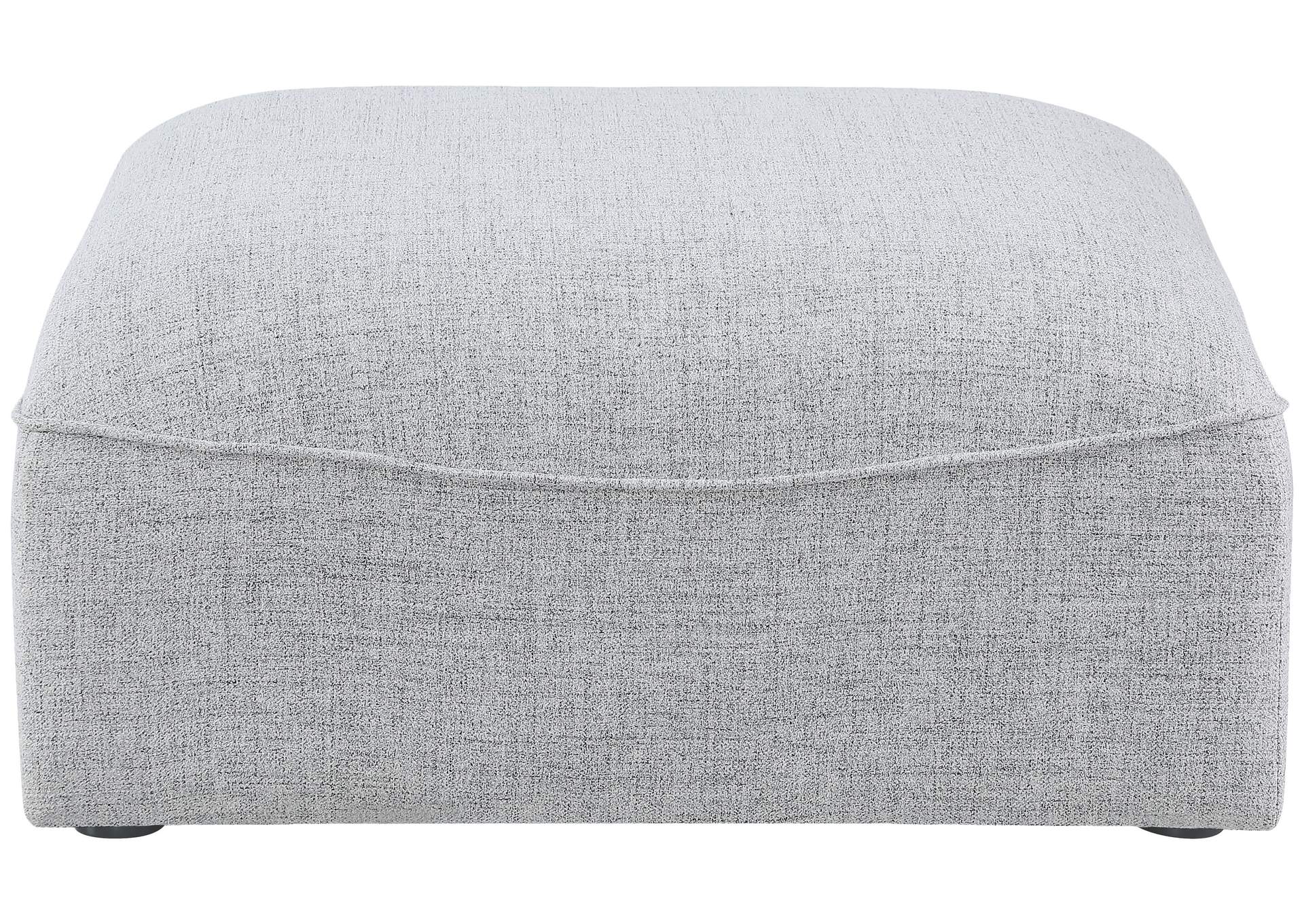 Miramar Grey Durable Linen Textured Ottoman,Meridian Furniture