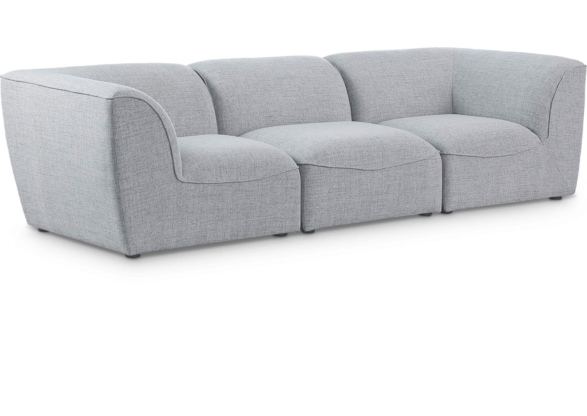 Miramar Grey Durable Linen Textured Modular Sofa,Meridian Furniture