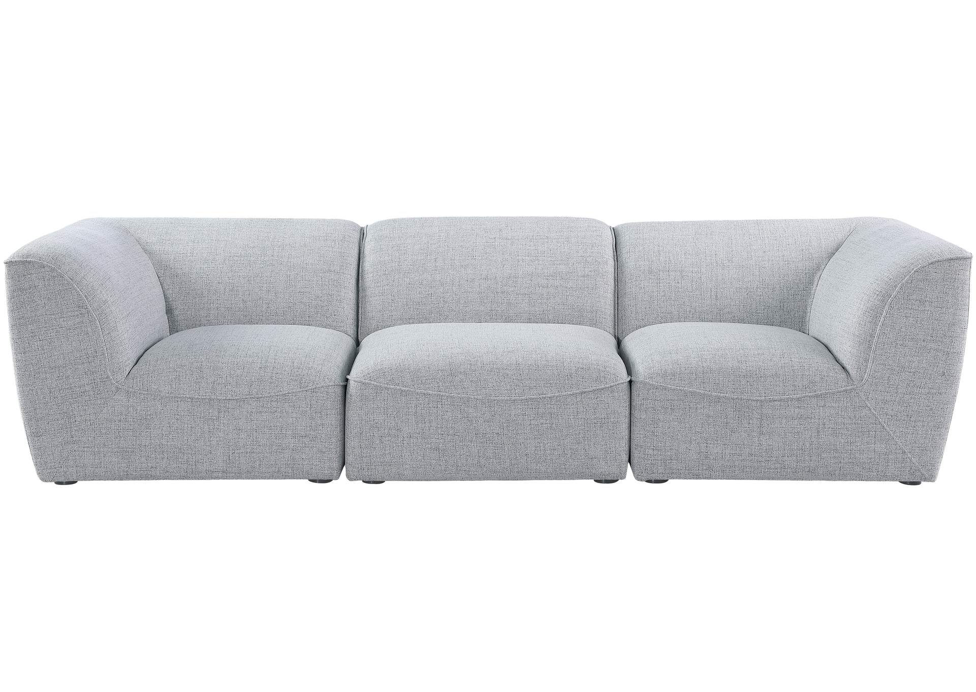 Miramar Grey Durable Linen Textured Modular Sofa,Meridian Furniture