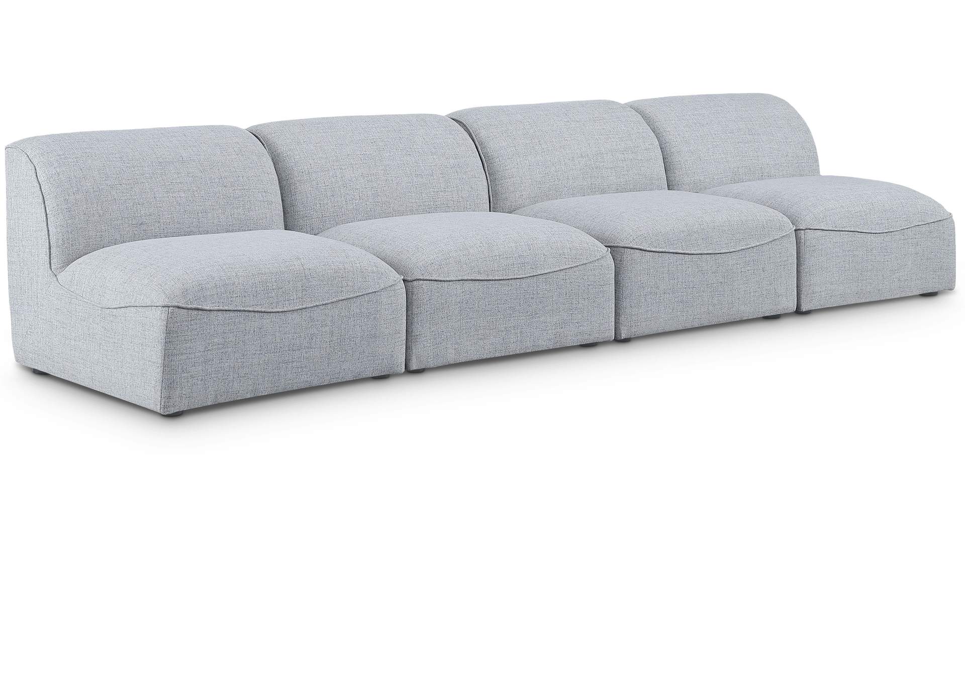 Miramar Grey Durable Linen Textured Modular Sofa,Meridian Furniture