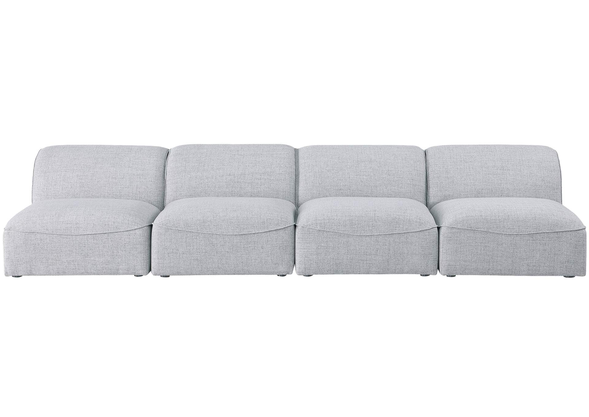 Miramar Grey Durable Linen Textured Modular Sofa,Meridian Furniture