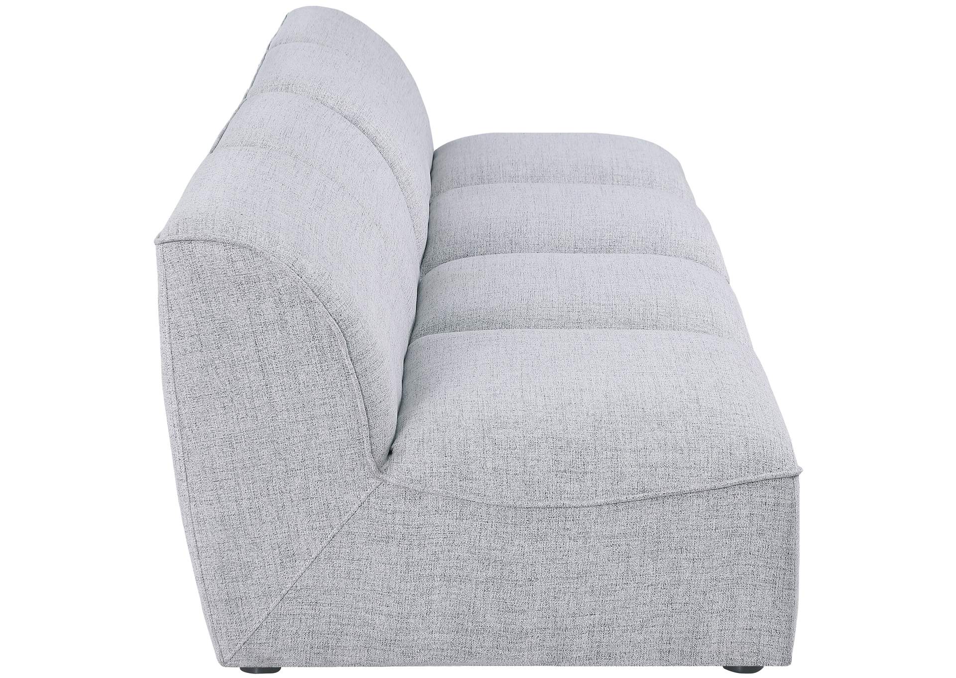 Miramar Grey Durable Linen Textured Modular Sofa,Meridian Furniture