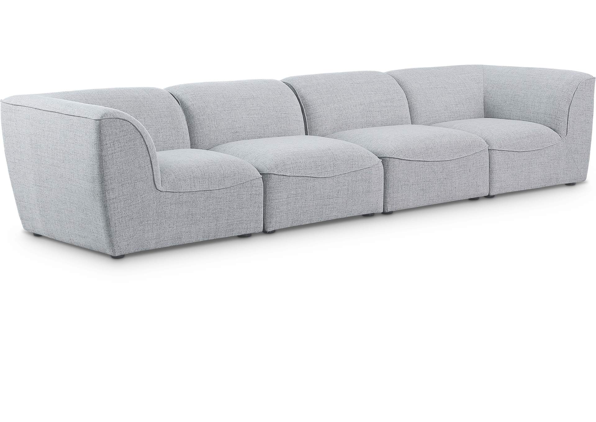 Miramar Grey Durable Linen Textured Modular Sofa,Meridian Furniture