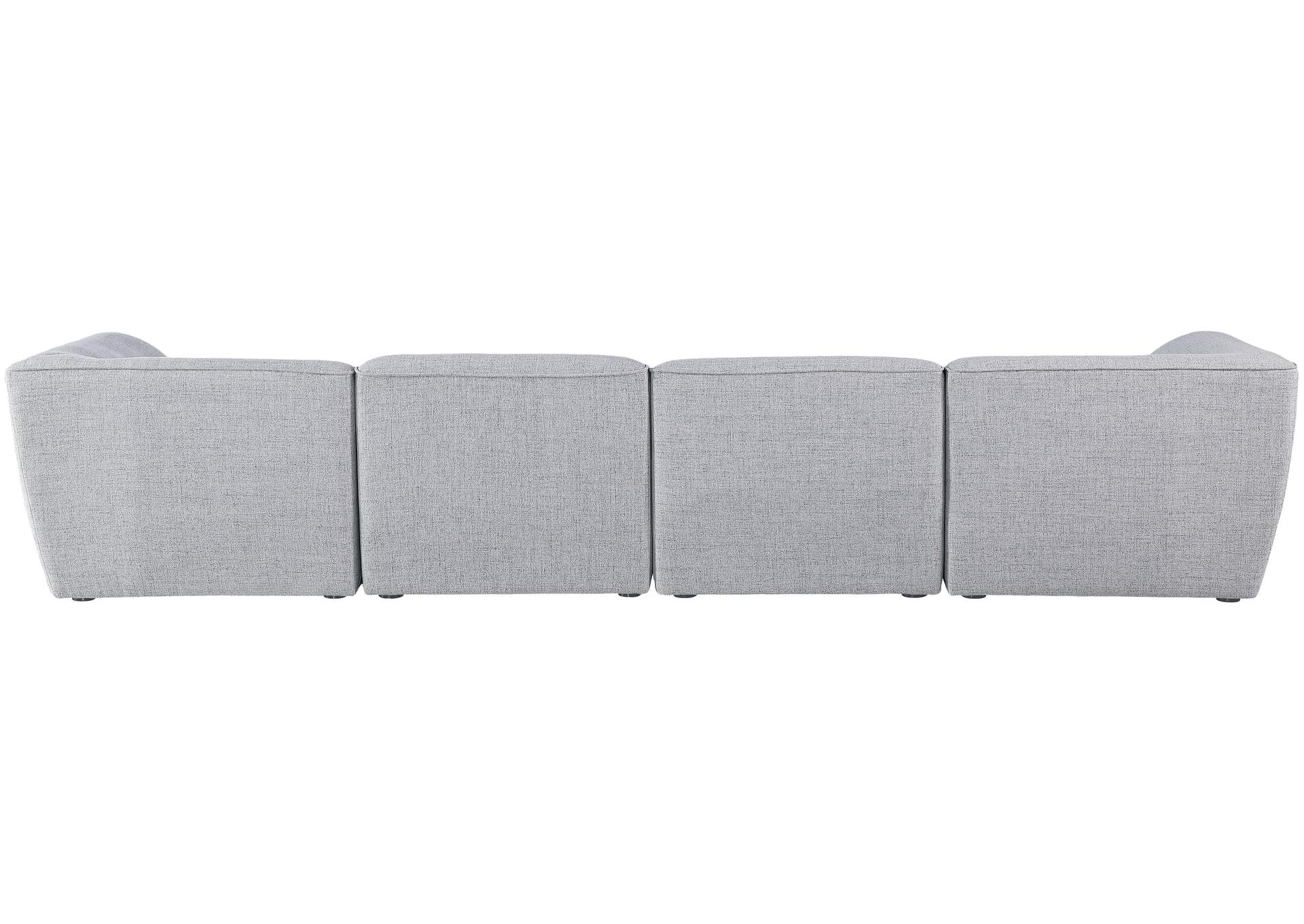 Miramar Grey Durable Linen Textured Modular Sofa,Meridian Furniture