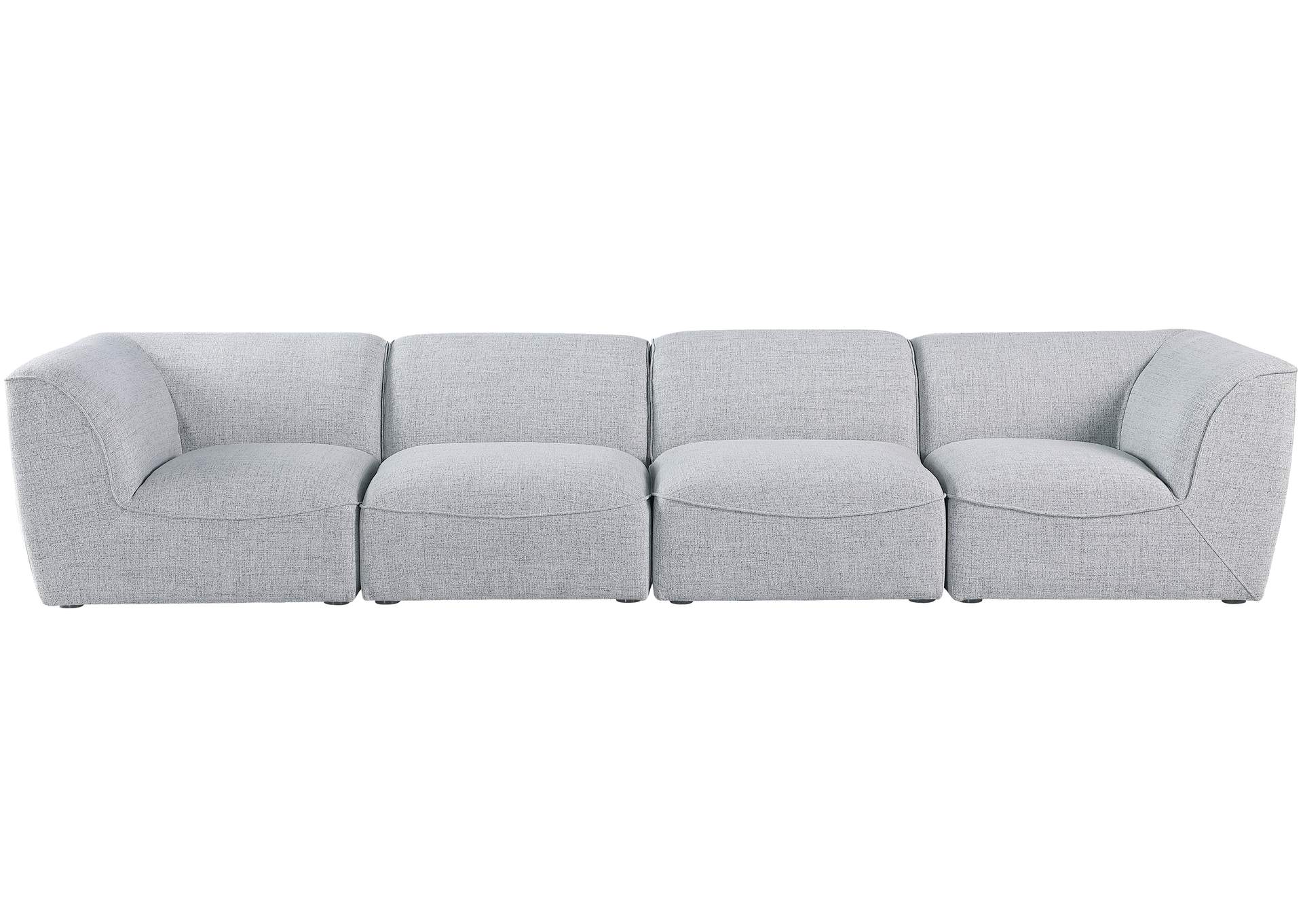 Miramar Grey Durable Linen Textured Modular Sofa,Meridian Furniture