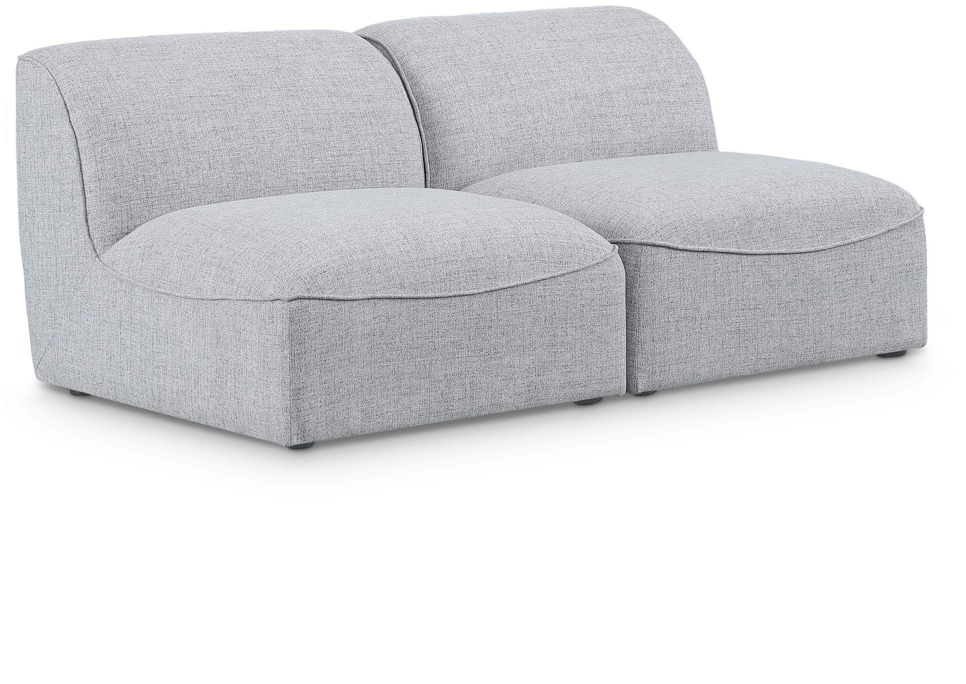 Miramar Grey Durable Linen Textured Modular Sofa,Meridian Furniture