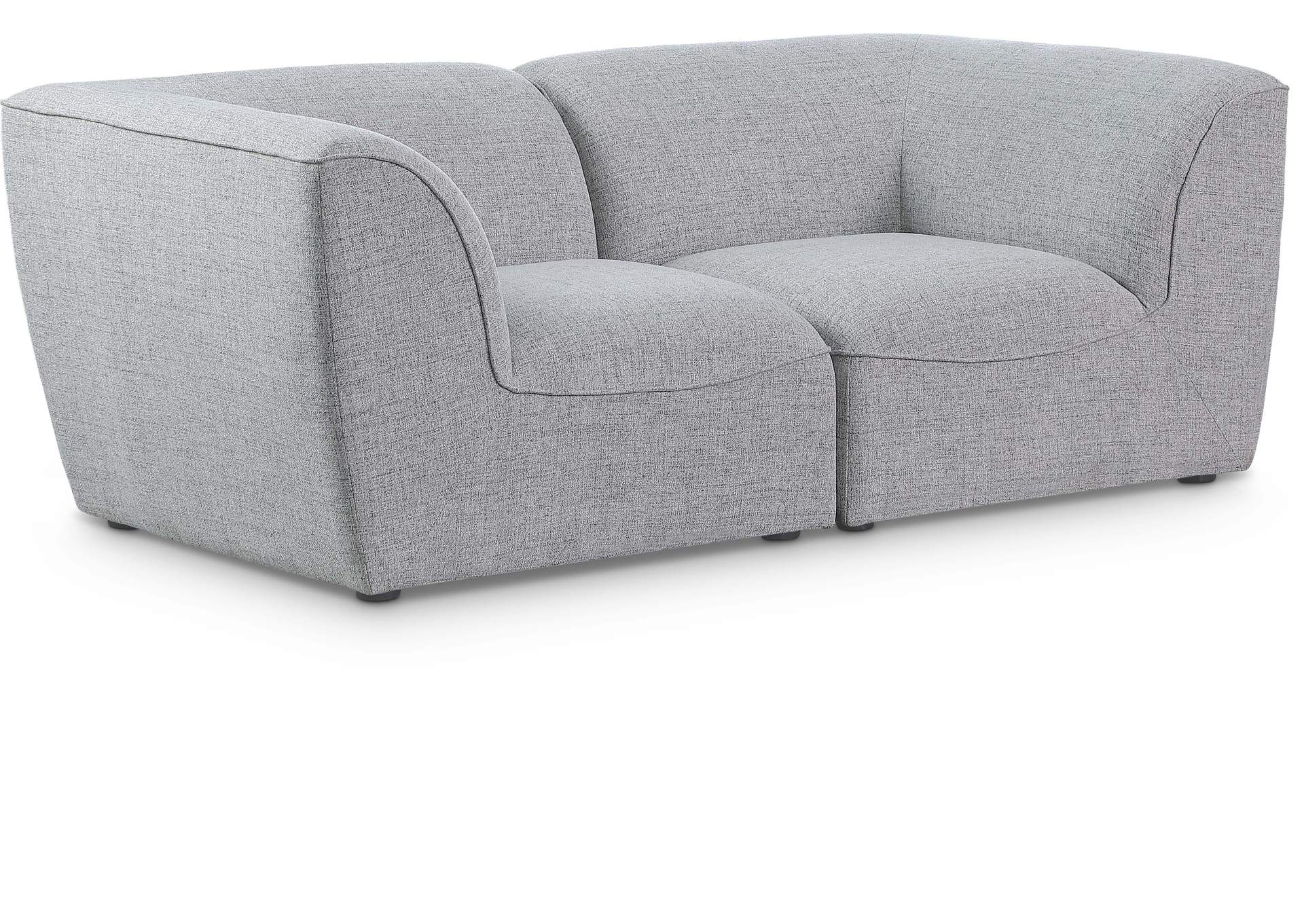 Miramar Grey Durable Linen Textured Modular Sofa,Meridian Furniture