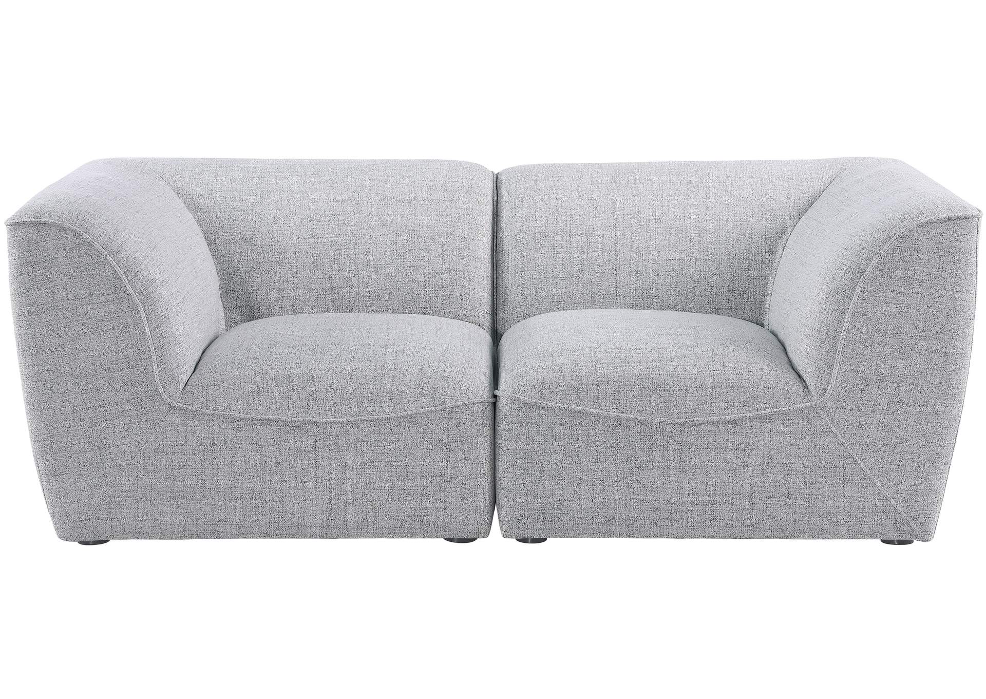 Miramar Grey Durable Linen Textured Modular Sofa,Meridian Furniture