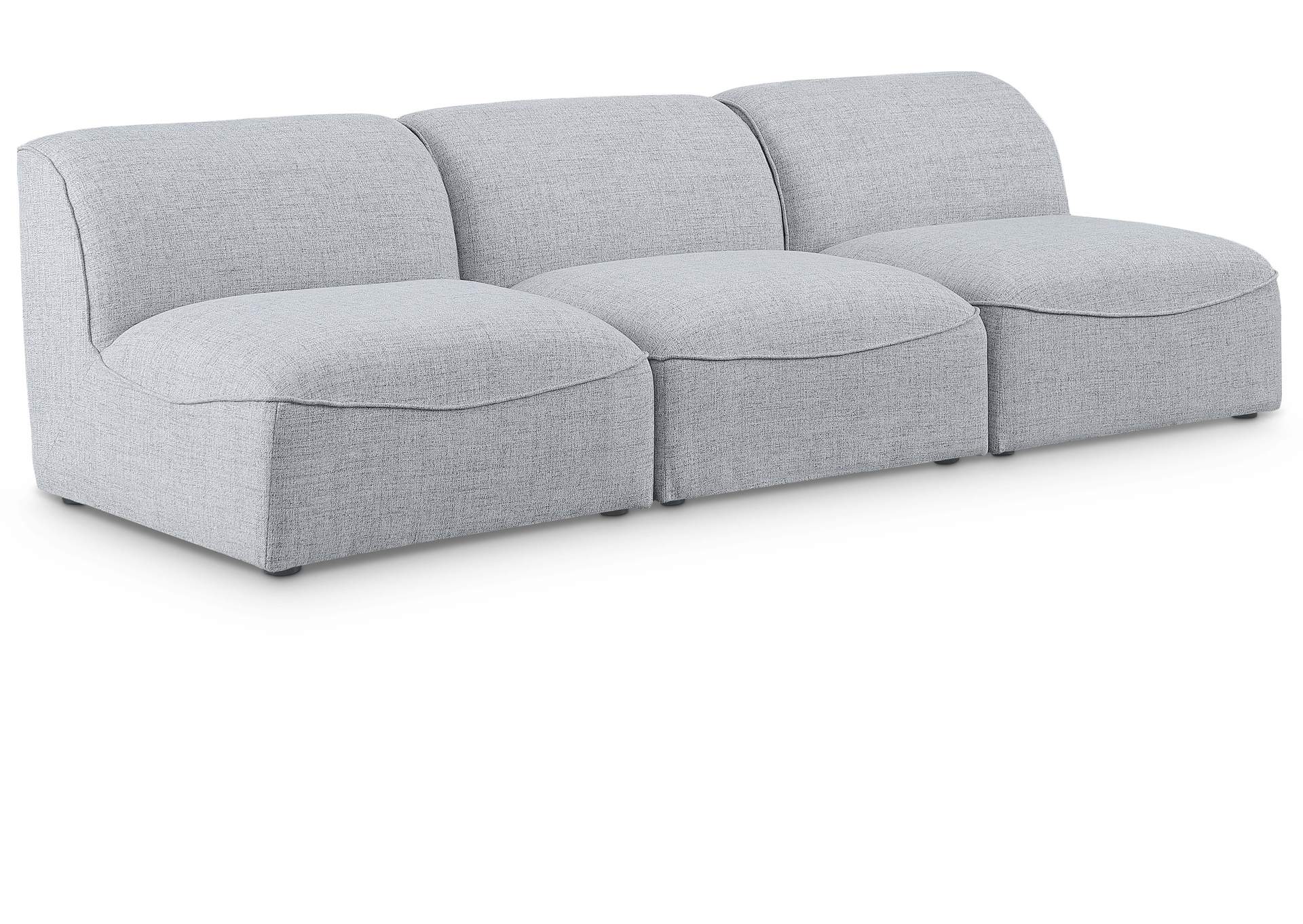 Miramar Grey Durable Linen Textured Modular Sofa,Meridian Furniture