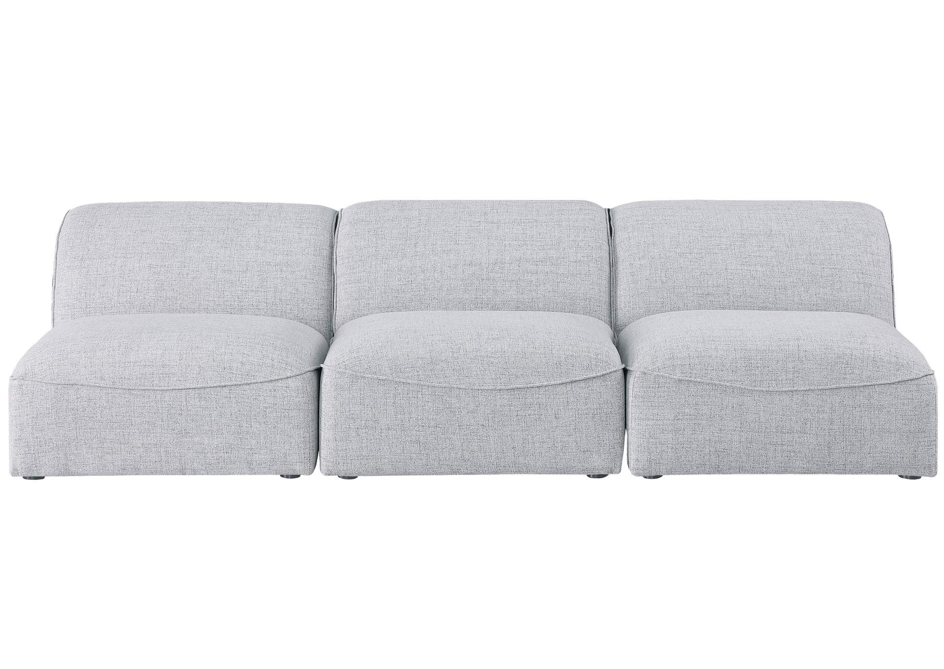 Miramar Grey Durable Linen Textured Modular Sofa,Meridian Furniture