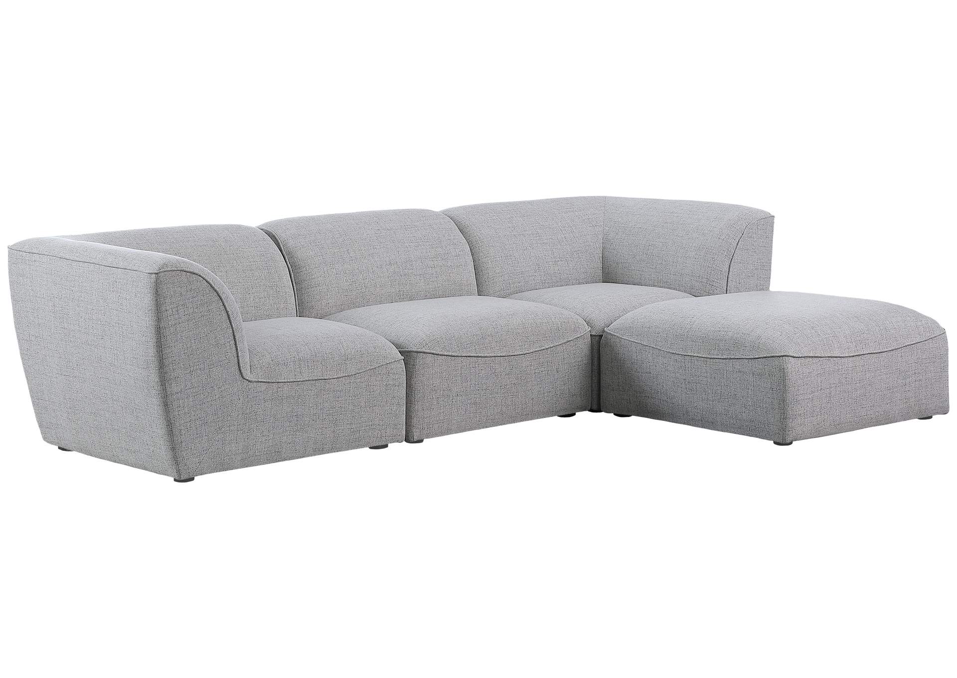 Miramar Grey Durable Linen Textured Modular Sectional,Meridian Furniture