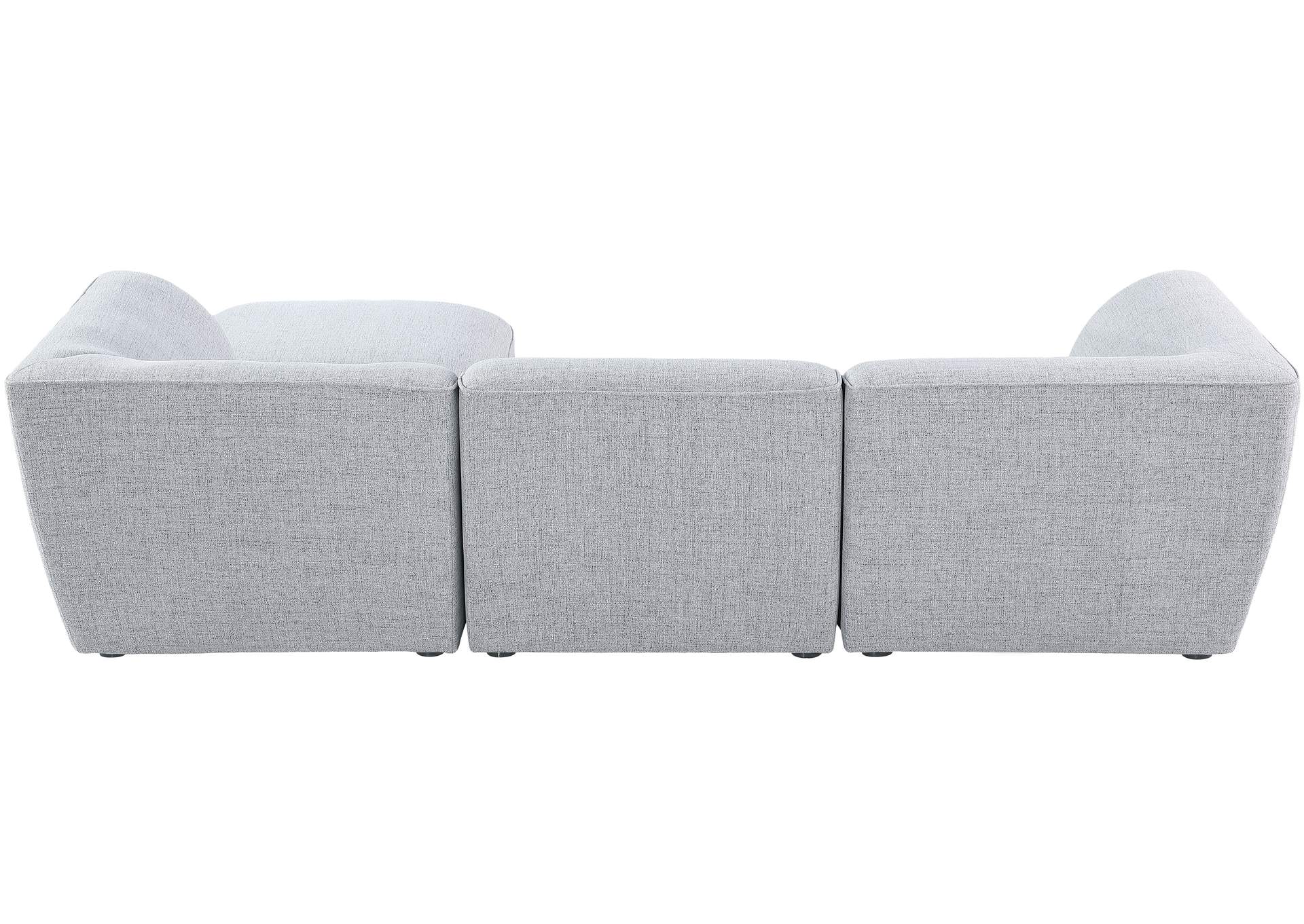 Miramar Grey Durable Linen Textured Modular Sectional,Meridian Furniture