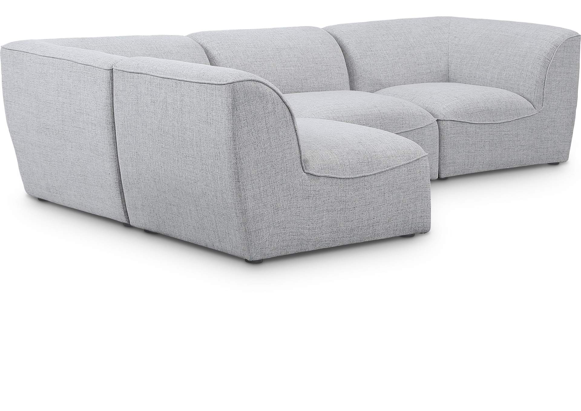 Miramar Grey Durable Linen Textured Modular Sectional,Meridian Furniture