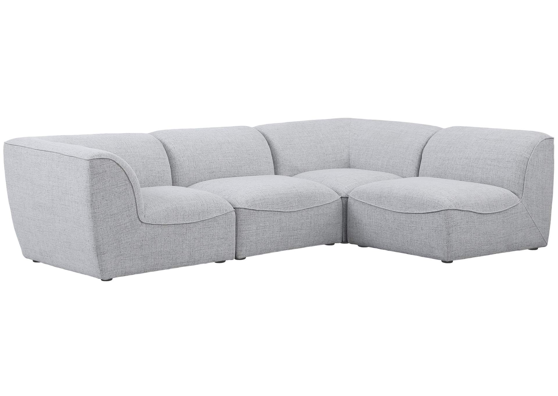 Miramar Grey Durable Linen Textured Modular Sectional,Meridian Furniture