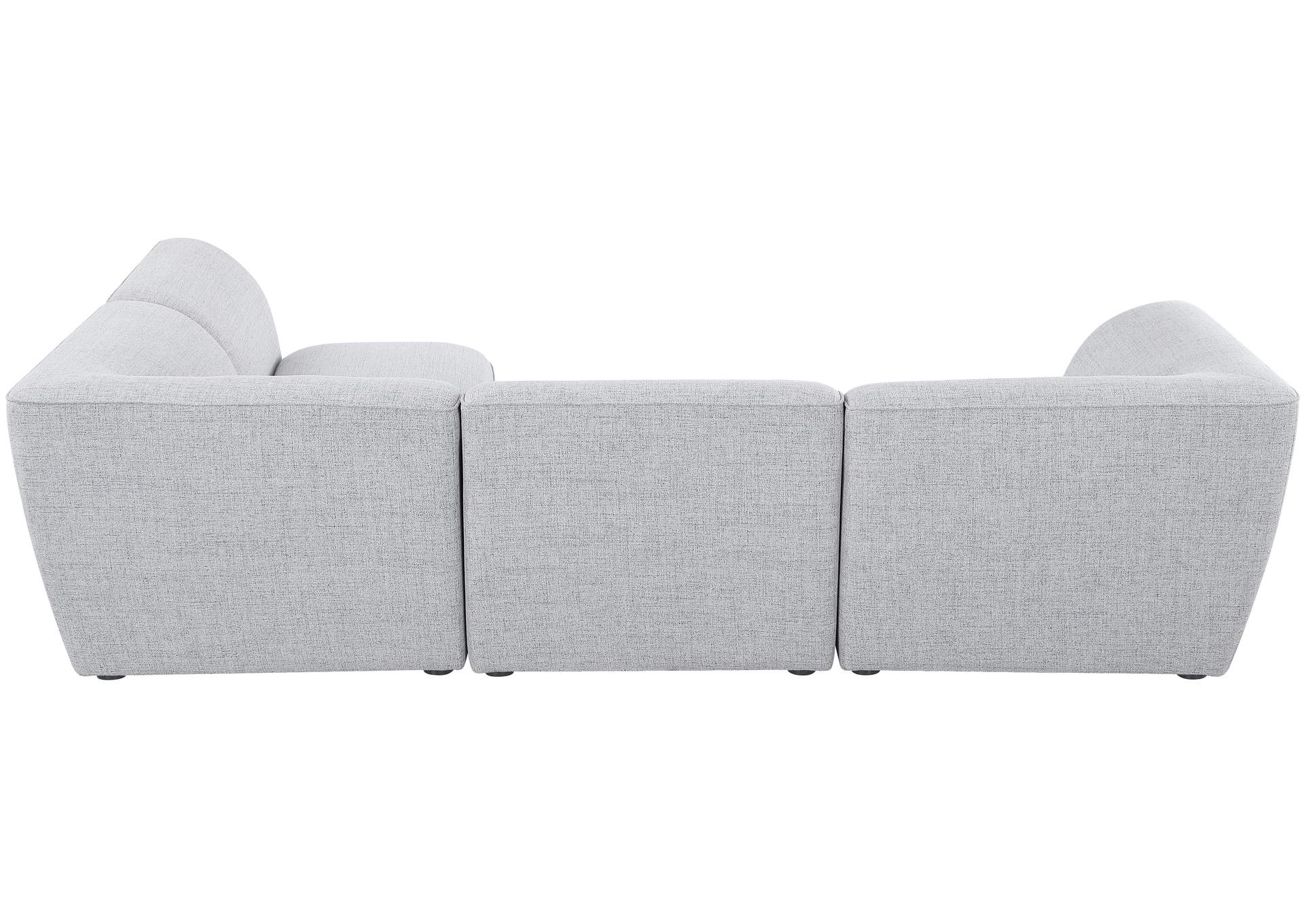 Miramar Grey Durable Linen Textured Modular Sectional,Meridian Furniture