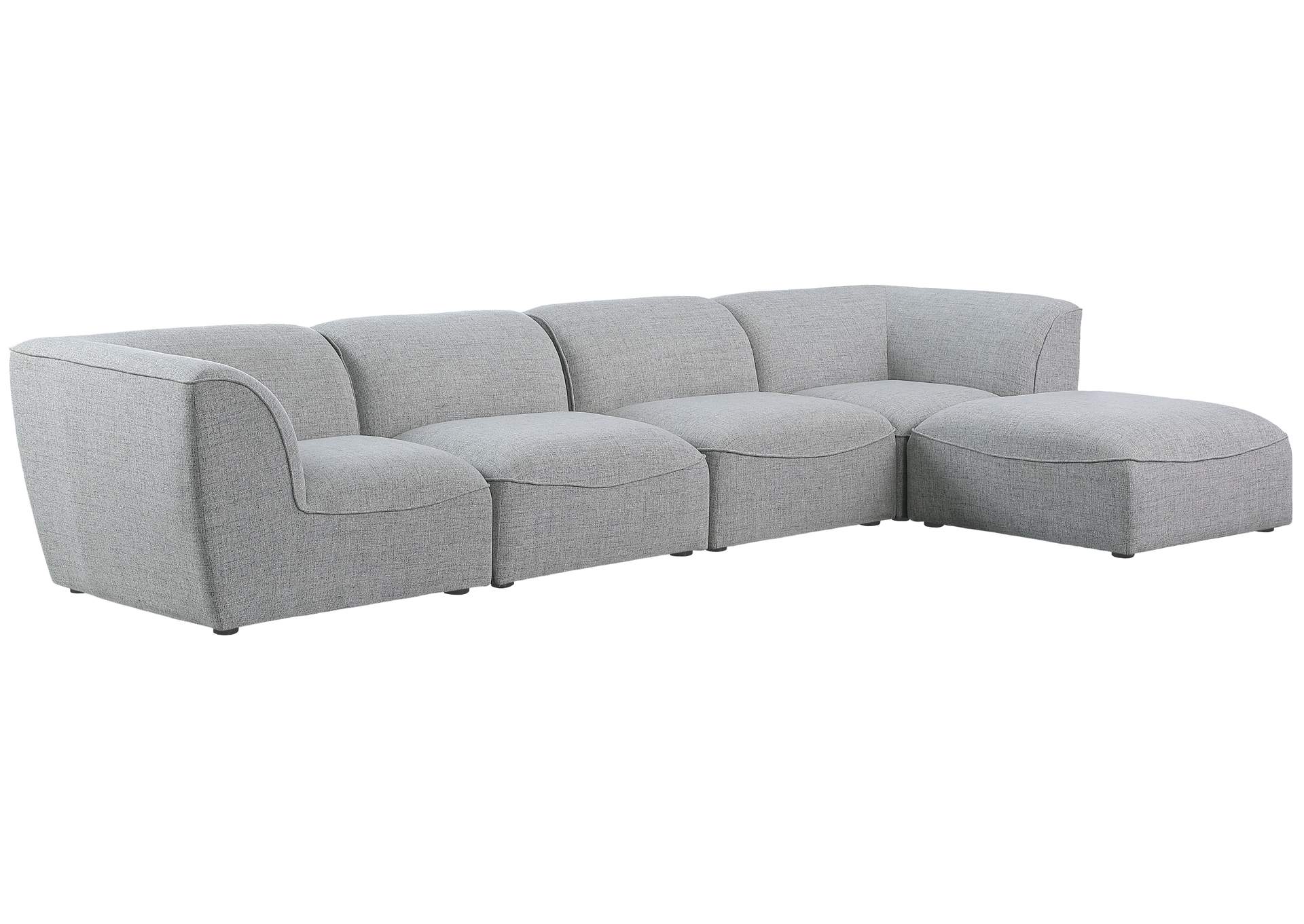 Miramar Grey Durable Linen Textured Modular Sectional,Meridian Furniture