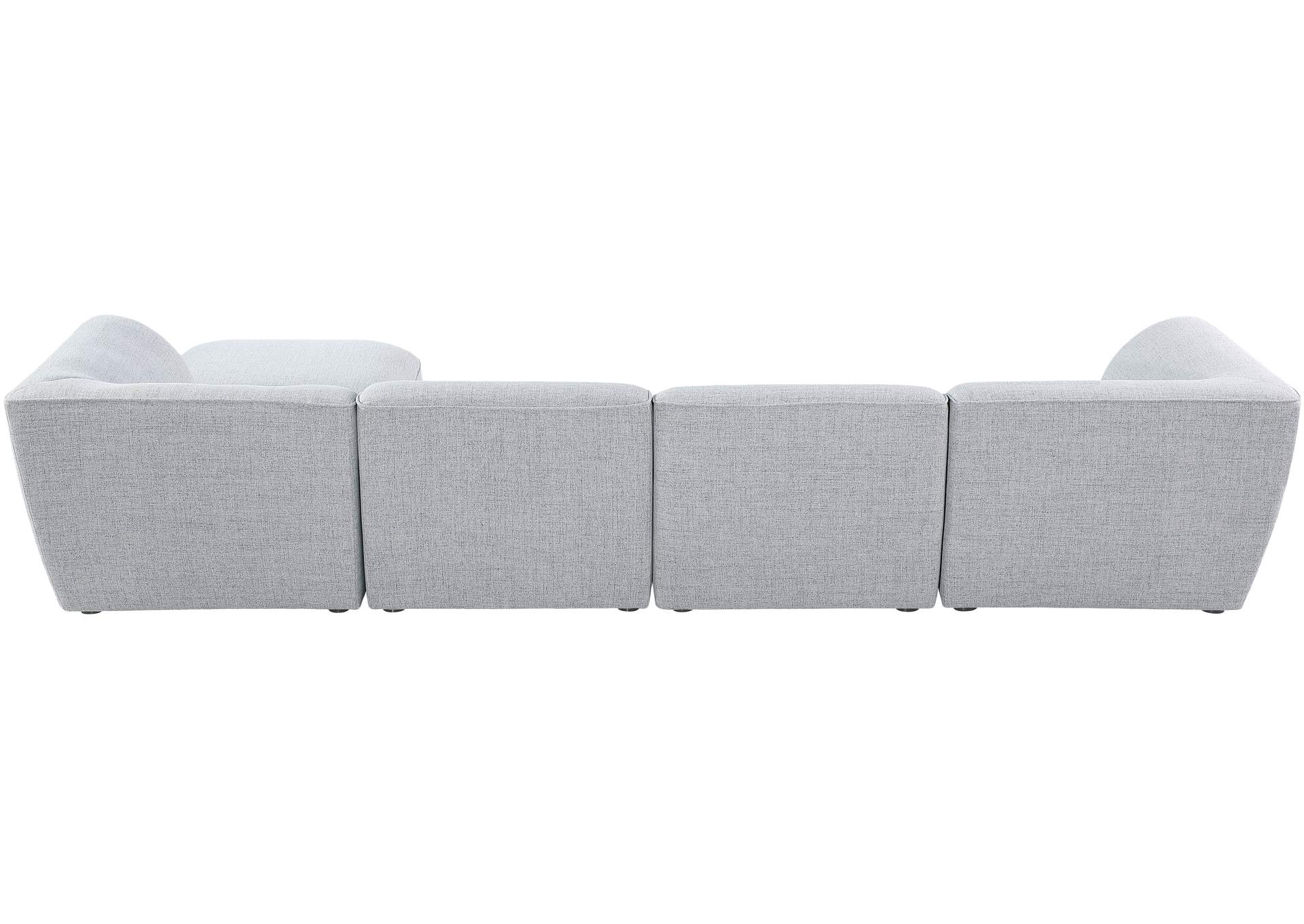 Miramar Grey Durable Linen Textured Modular Sectional,Meridian Furniture