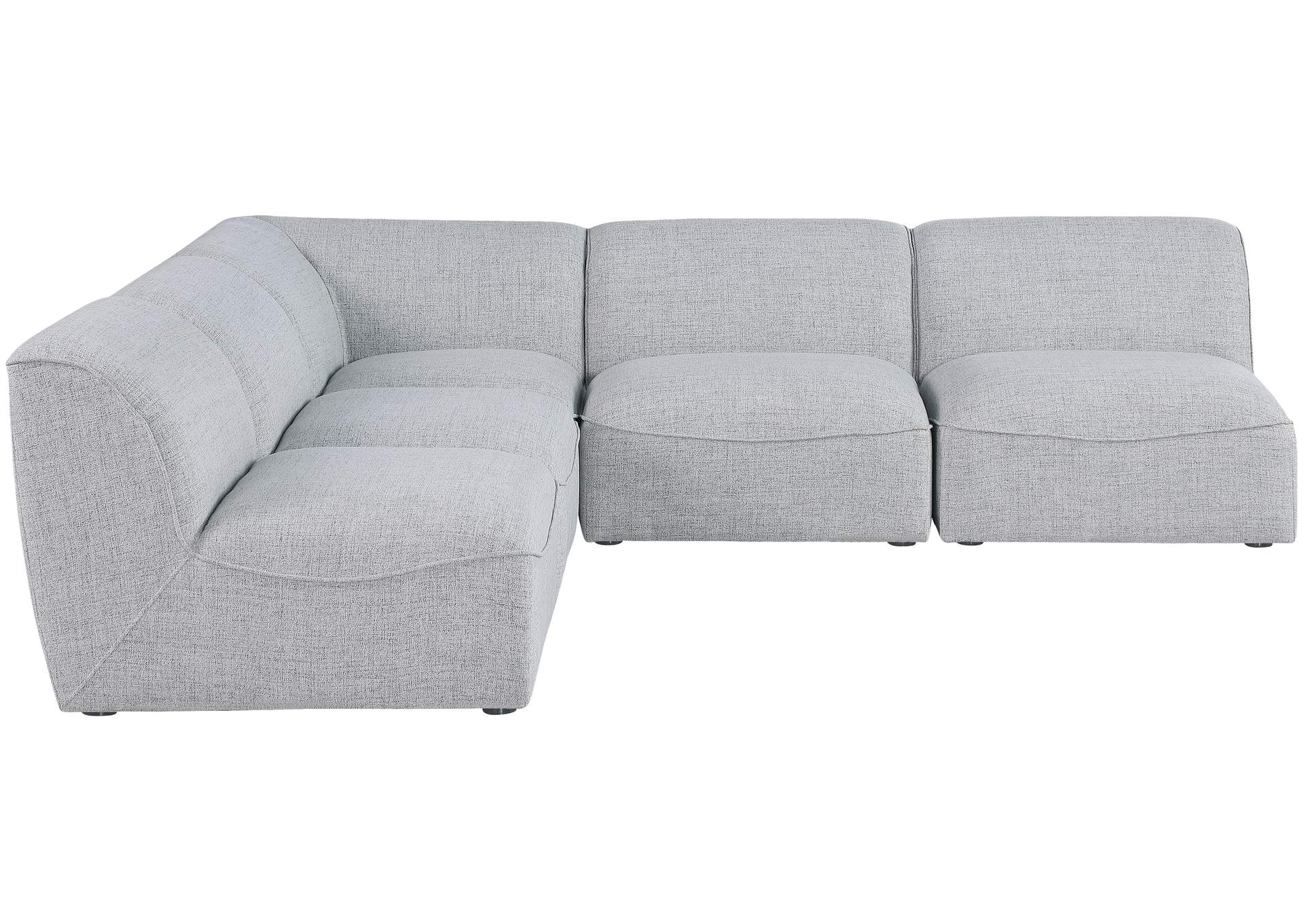 Miramar Grey Durable Linen Textured Modular Sectional,Meridian Furniture