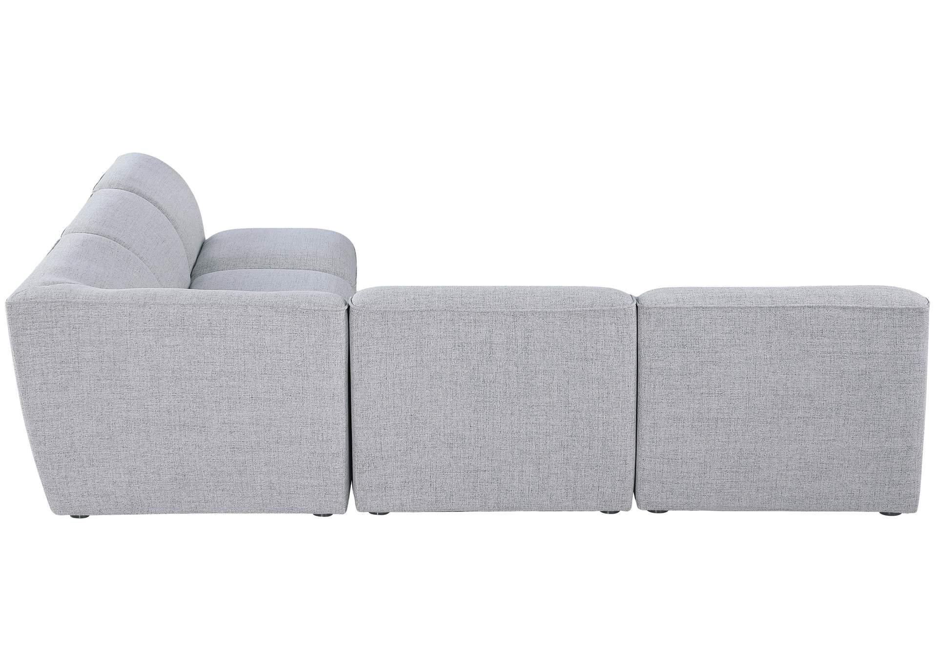 Miramar Grey Durable Linen Textured Modular Sectional,Meridian Furniture