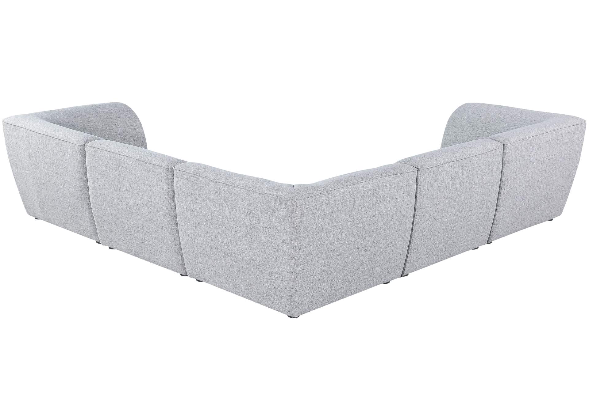 Miramar Grey Durable Linen Textured Modular Sectional,Meridian Furniture