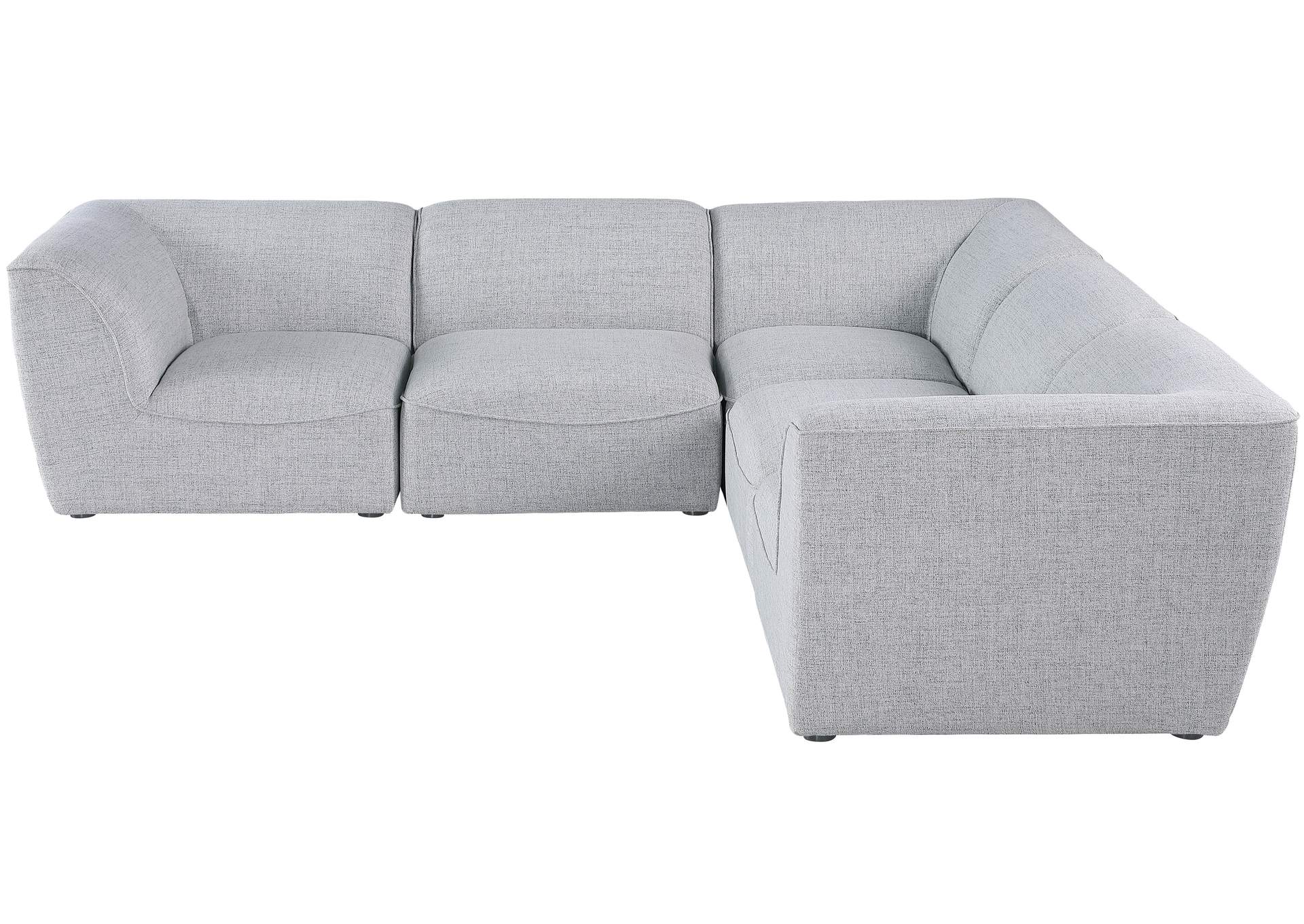 Miramar Grey Durable Linen Textured Modular Sectional,Meridian Furniture