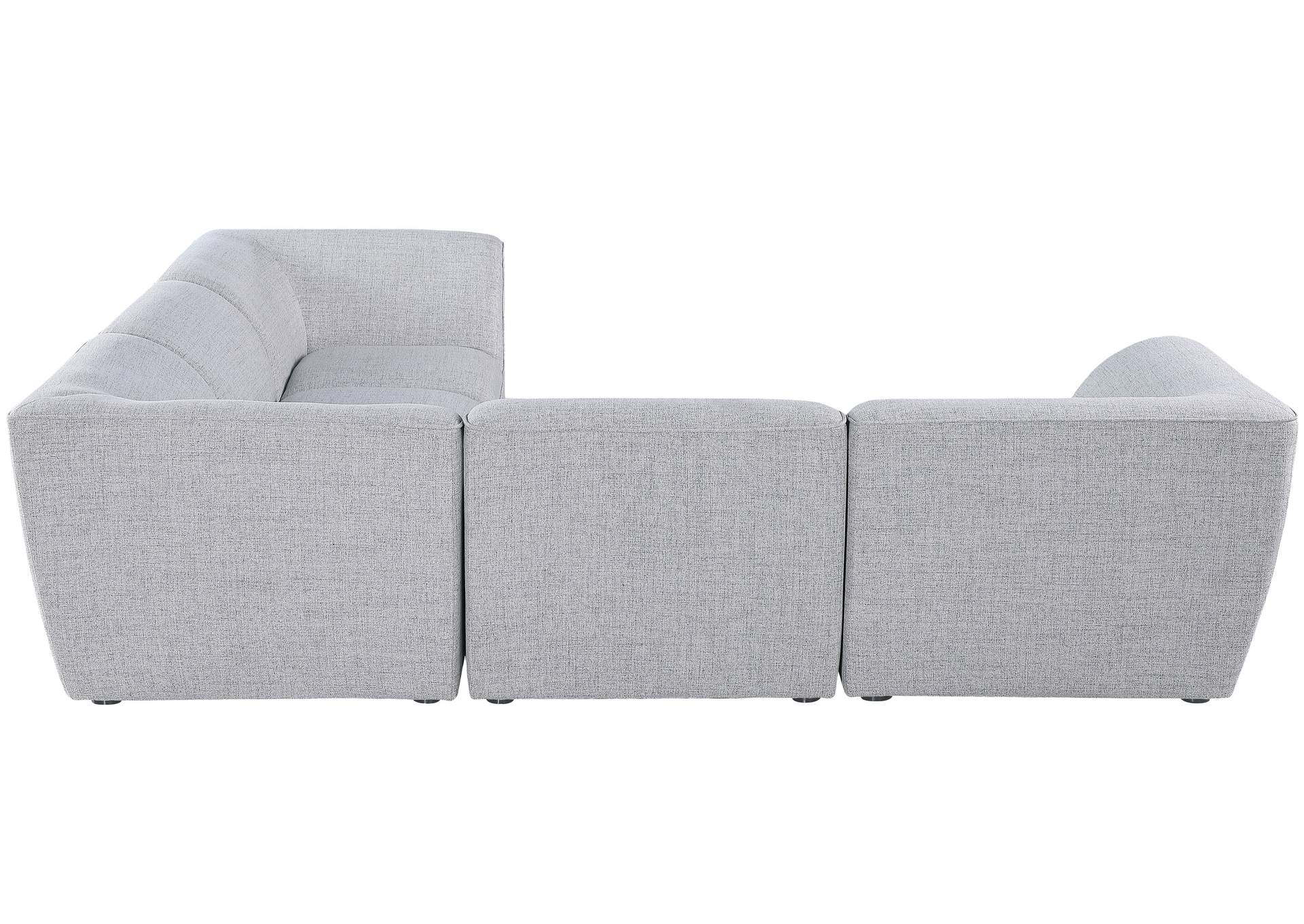 Miramar Grey Durable Linen Textured Modular Sectional,Meridian Furniture