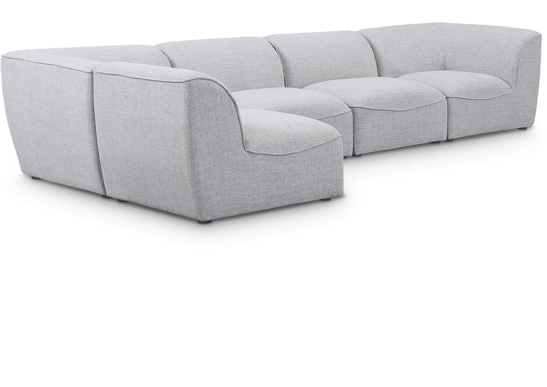 Miramar Grey Durable Linen Textured Modular Sectional,Meridian Furniture