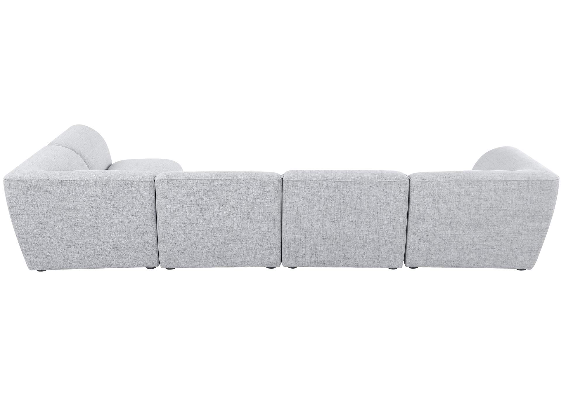 Miramar Grey Durable Linen Textured Modular Sectional,Meridian Furniture