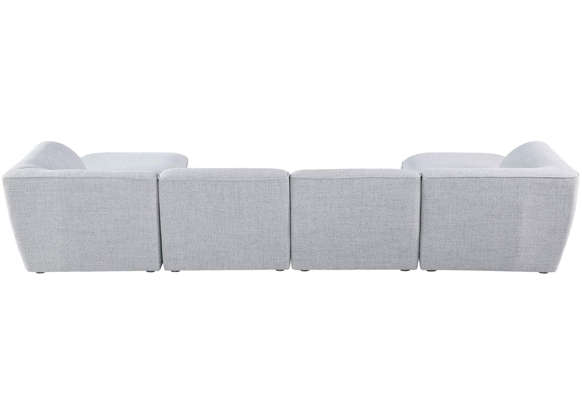 Miramar Grey Durable Linen Textured Modular Sectional,Meridian Furniture