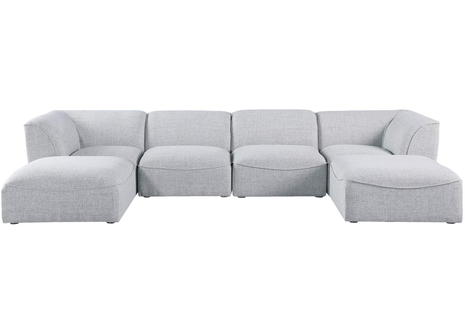 Miramar Grey Durable Linen Textured Modular Sectional,Meridian Furniture