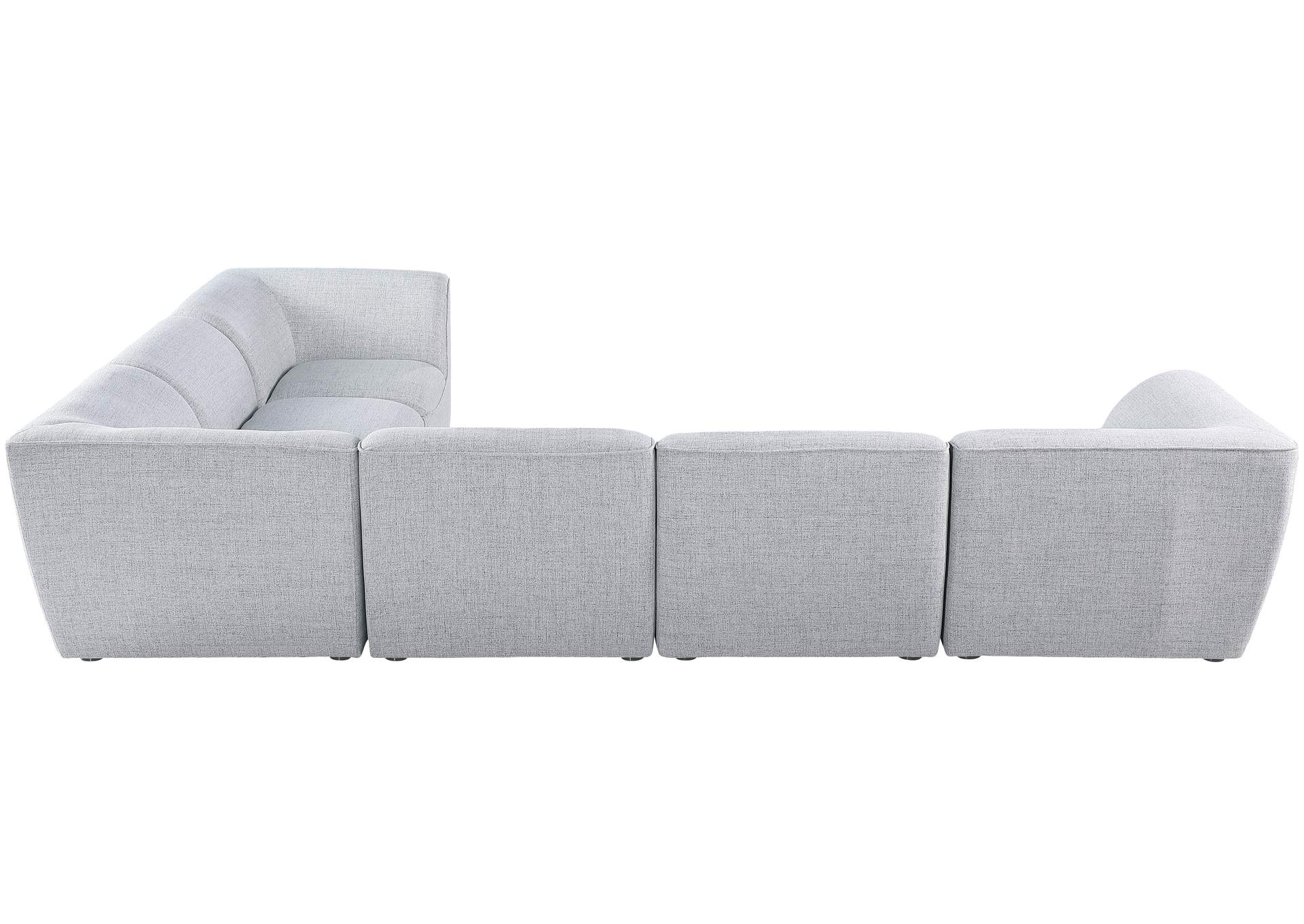 Miramar Grey Durable Linen Textured Modular Sectional,Meridian Furniture