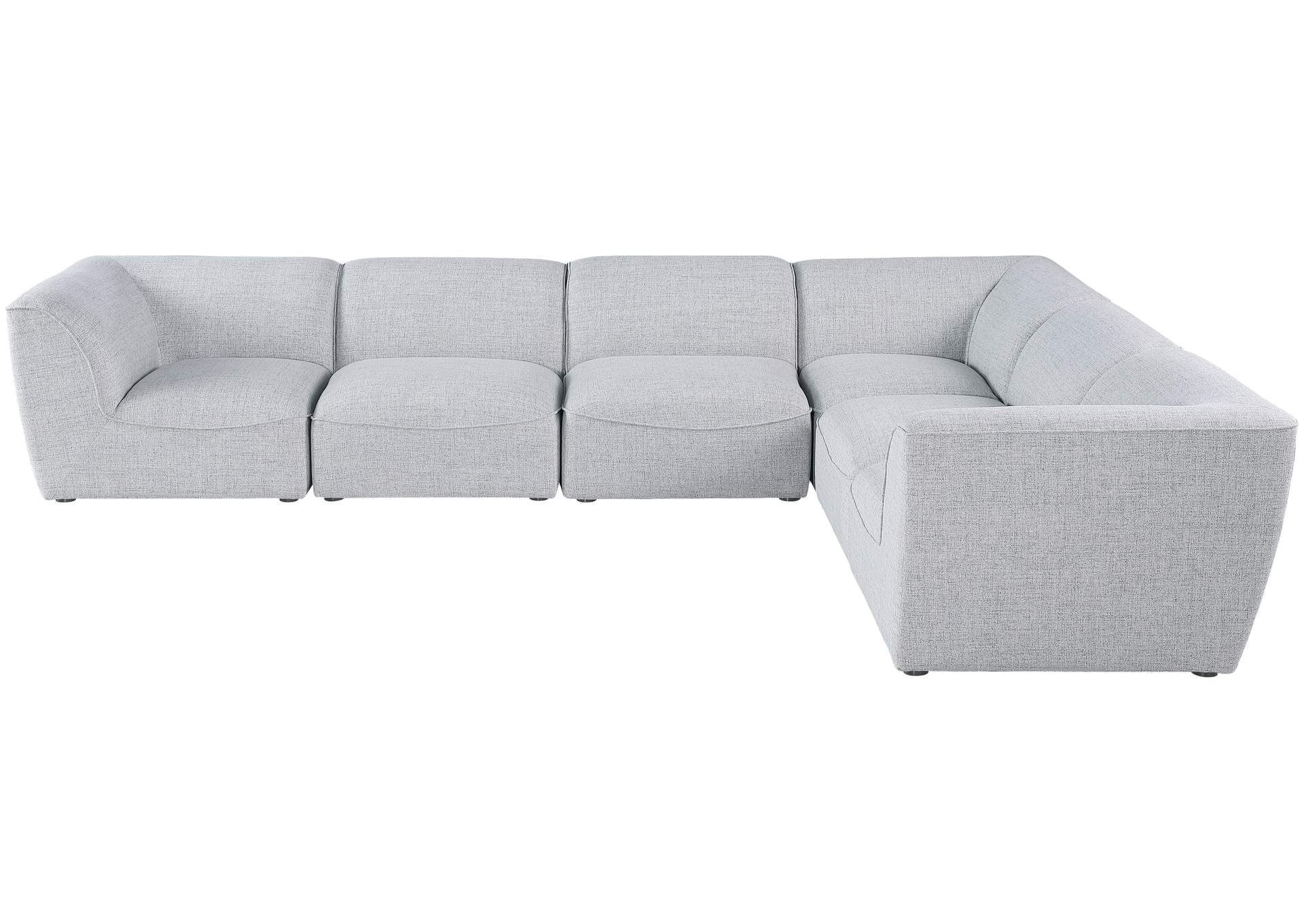 Miramar Grey Durable Linen Textured Modular Sectional,Meridian Furniture