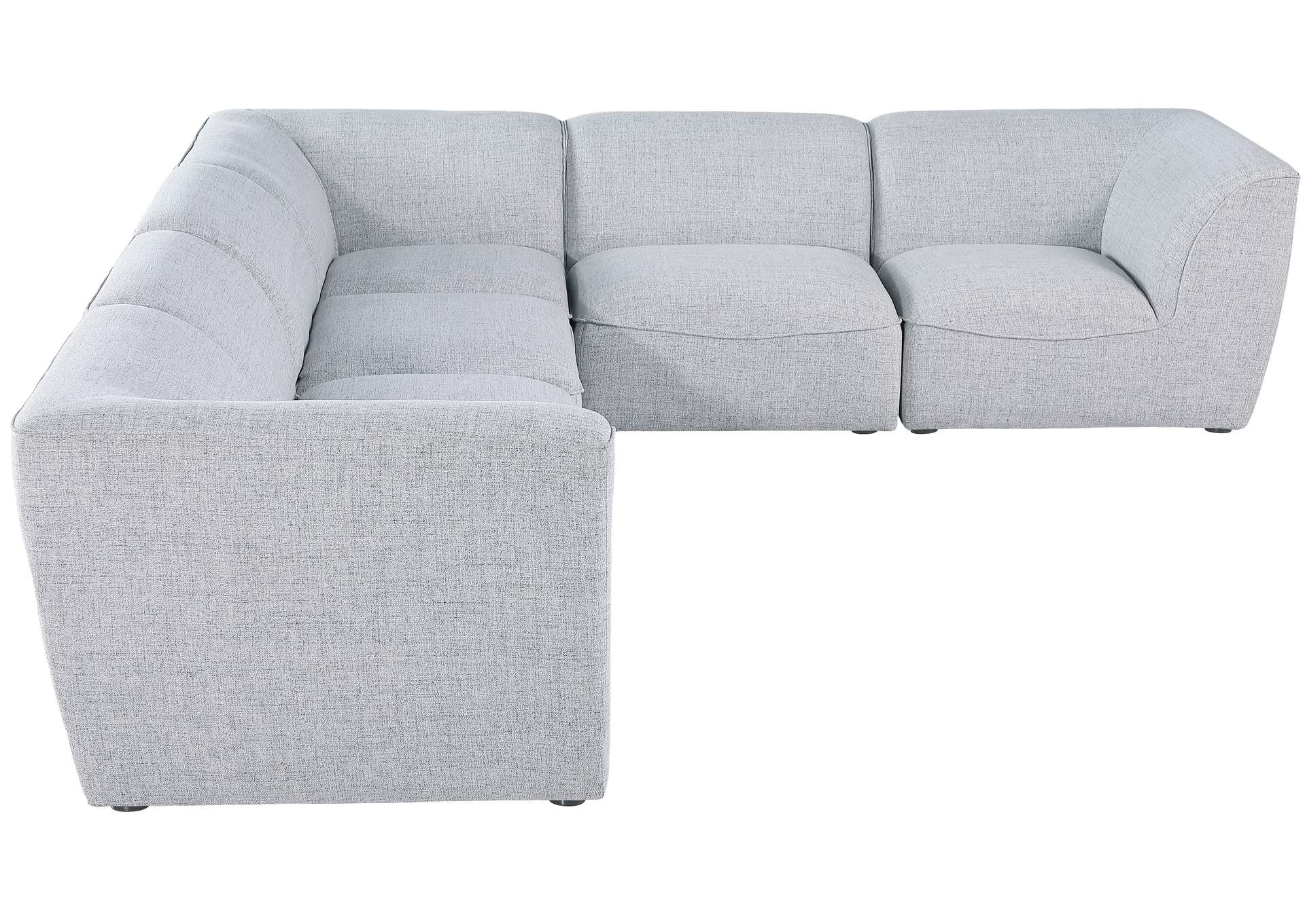 Miramar Grey Durable Linen Textured Modular Sectional,Meridian Furniture