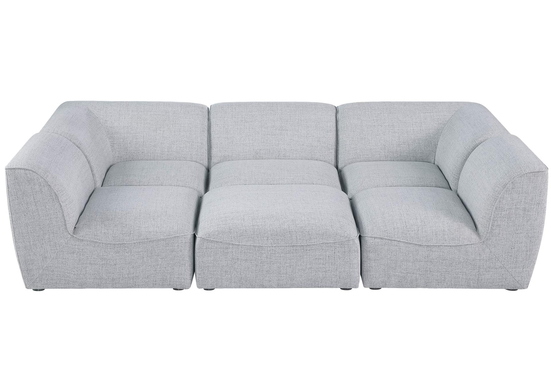 Miramar Grey Durable Linen Textured Modular Sectional,Meridian Furniture