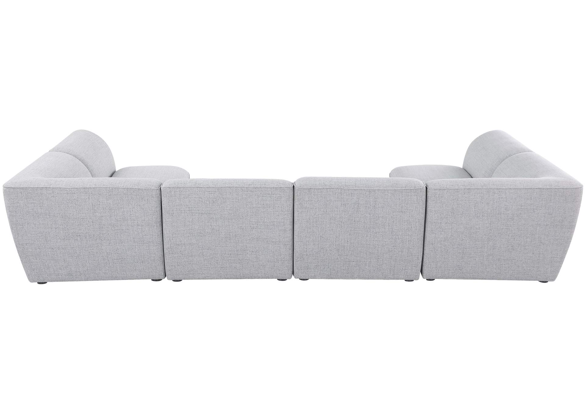 Miramar Grey Durable Linen Textured Modular Sectional,Meridian Furniture