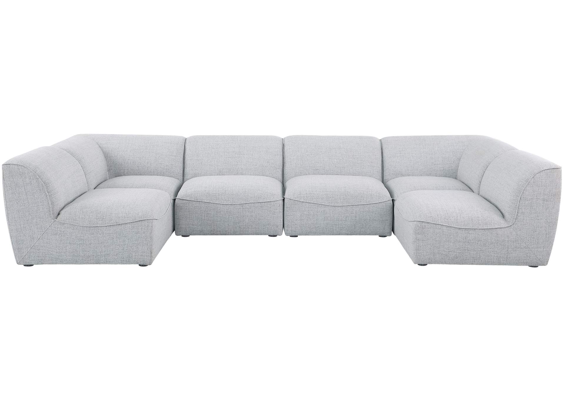 Miramar Grey Durable Linen Textured Modular Sectional,Meridian Furniture