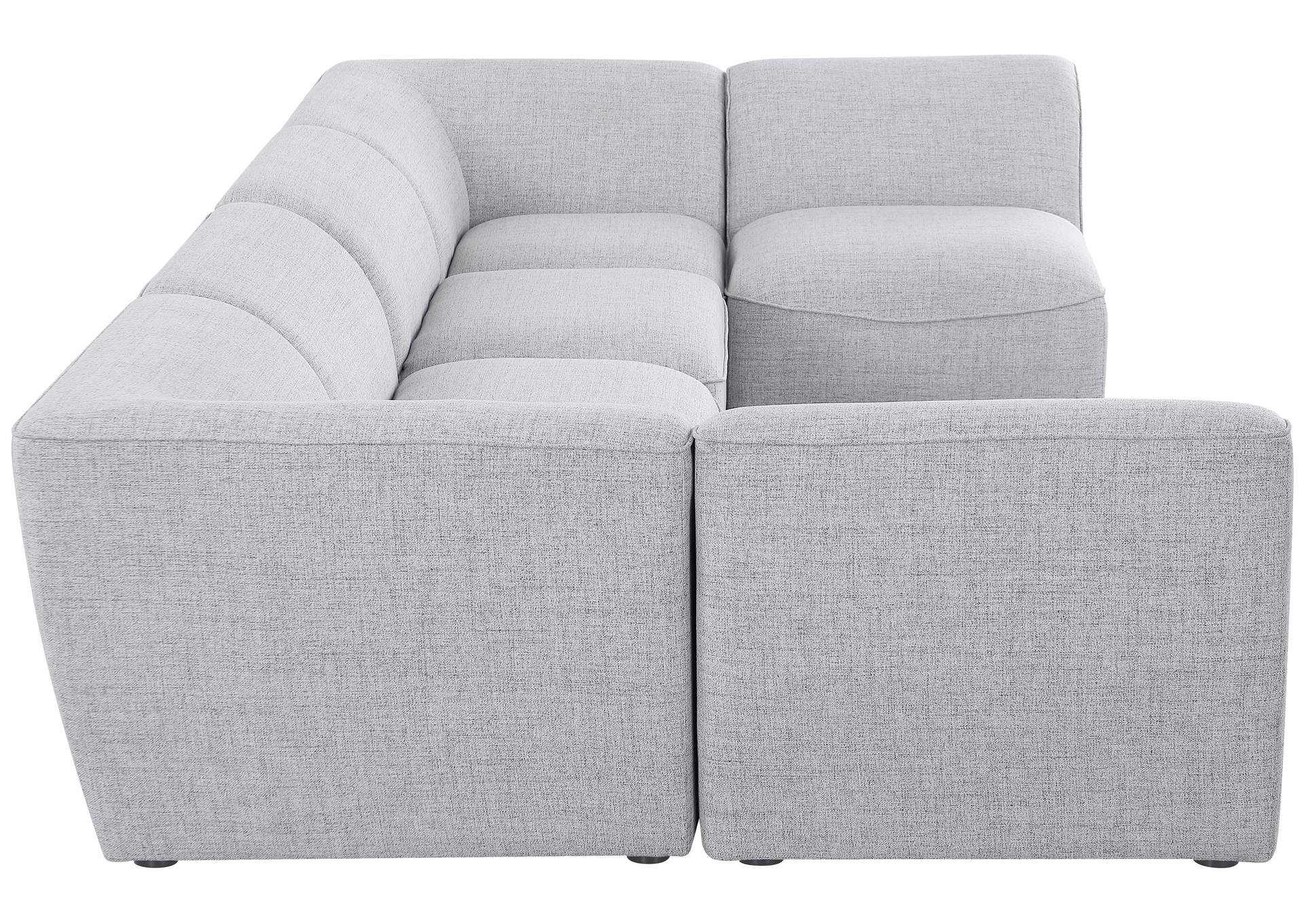 Miramar Grey Durable Linen Textured Modular Sectional,Meridian Furniture