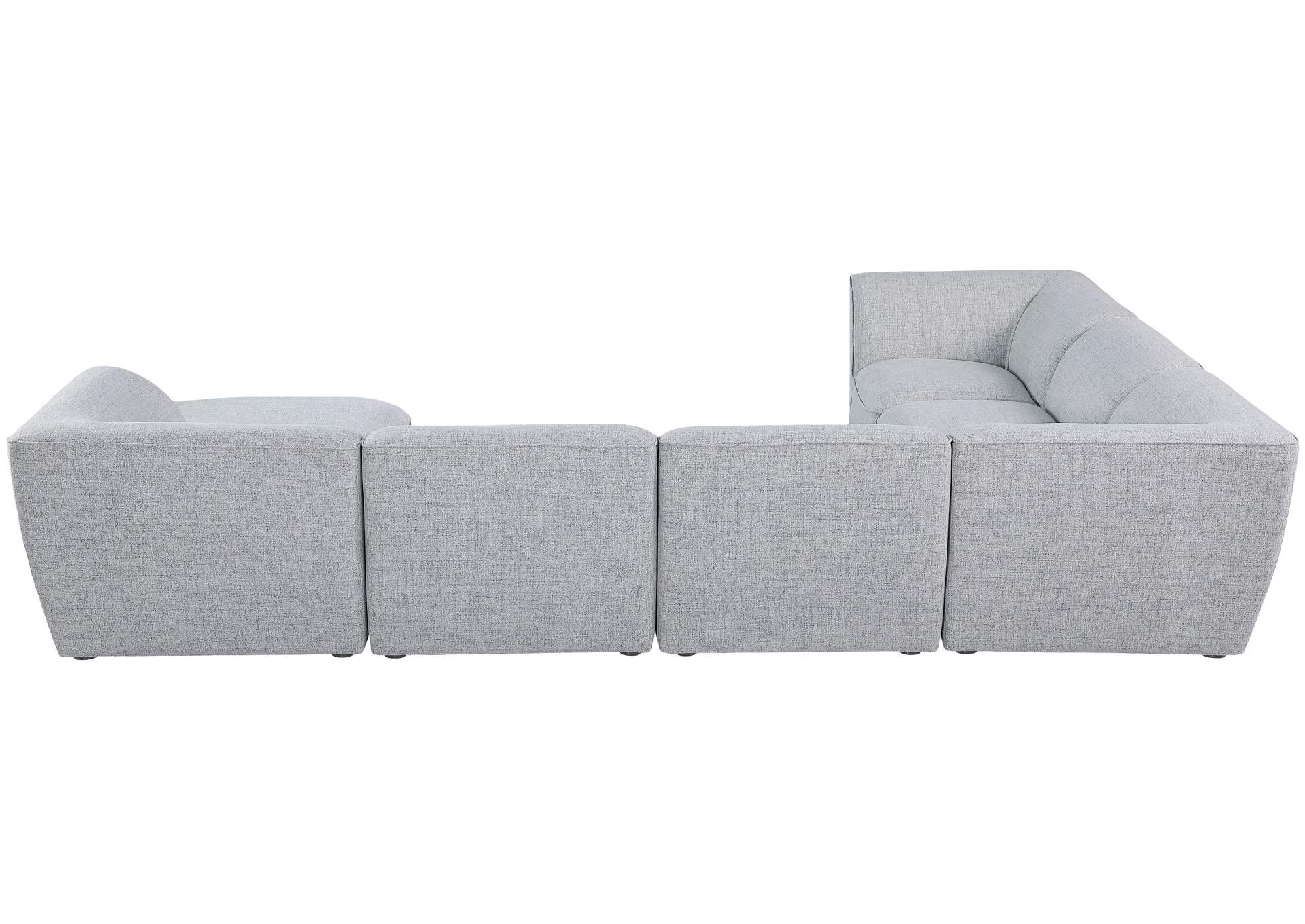 Miramar Grey Durable Linen Textured Modular Sectional,Meridian Furniture