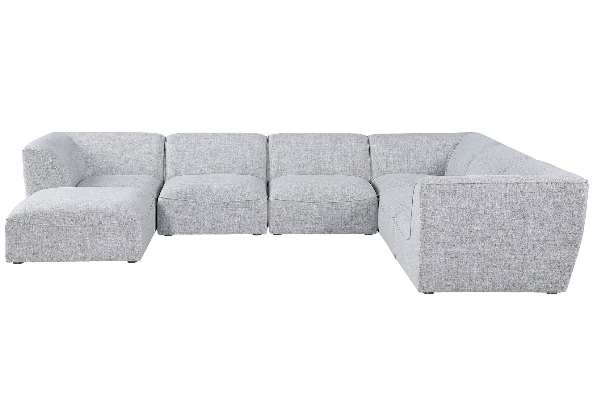 Miramar Grey Durable Linen Textured Modular Sectional,Meridian Furniture